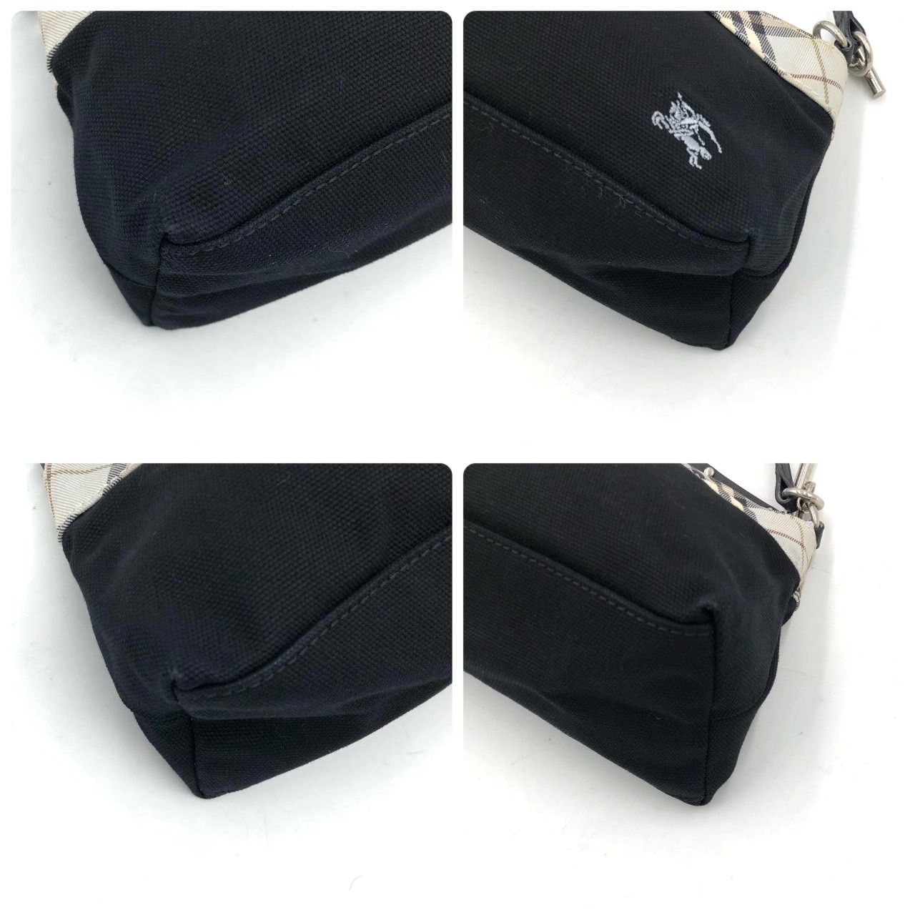 バーバリーブルーレーベル ミニ ハンドバッグ アクセサリーポーチ