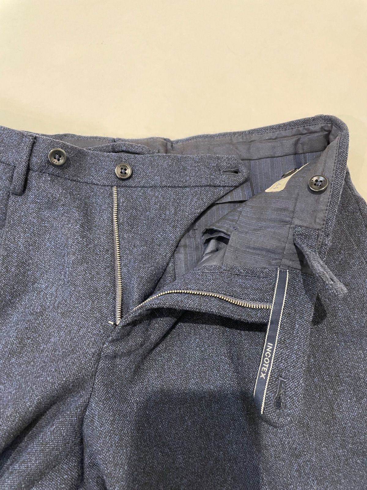 INCOTEX インコテックス SLIM Fit ウールパンツ センタープレス