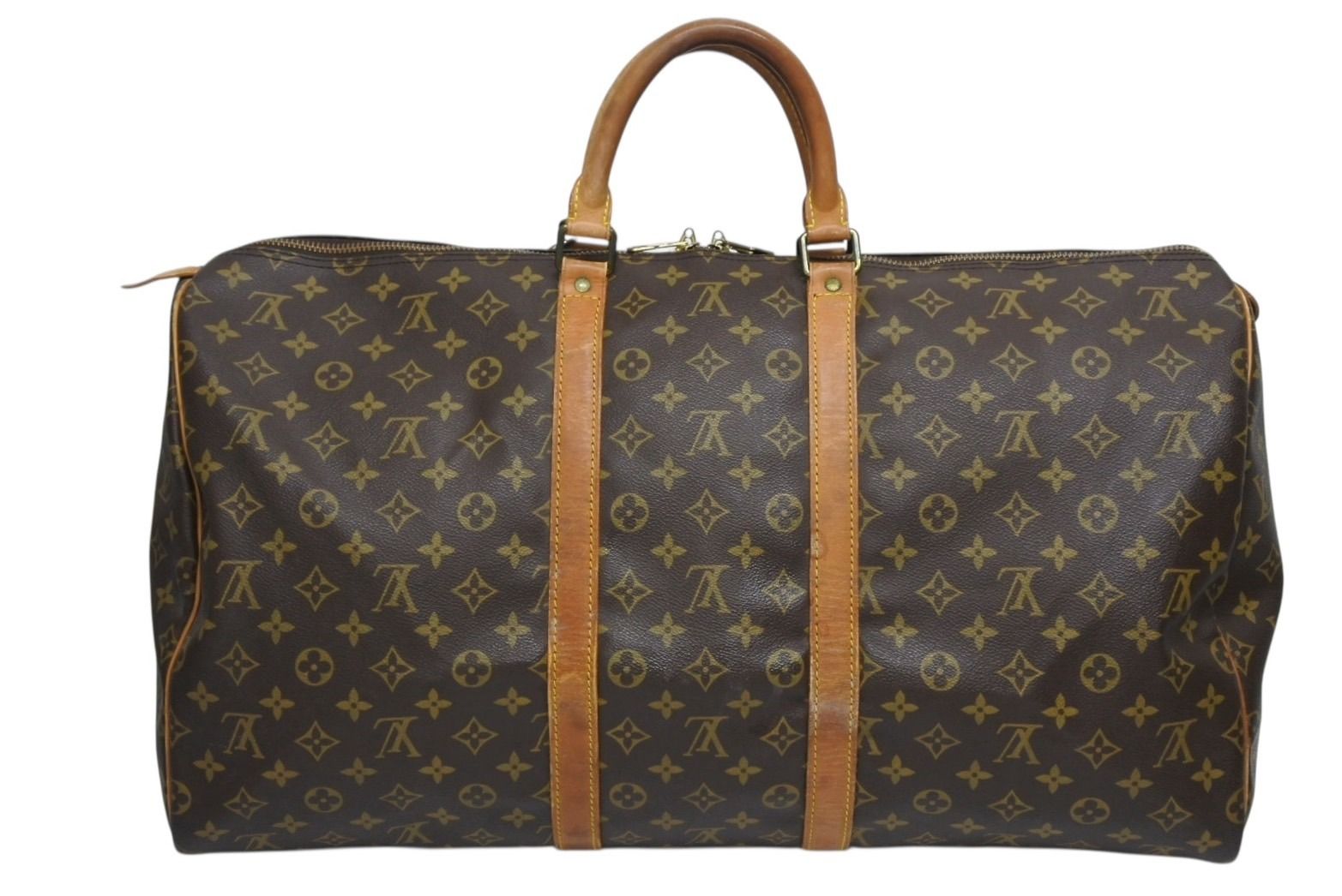 【鑑定済】ルイヴィトン　ボストン　キーポル55　モノグラム　大容量　ヌメ革 LOUIS VUITTON ルイヴィトン キーポル55 ボストンバッグ M41424
