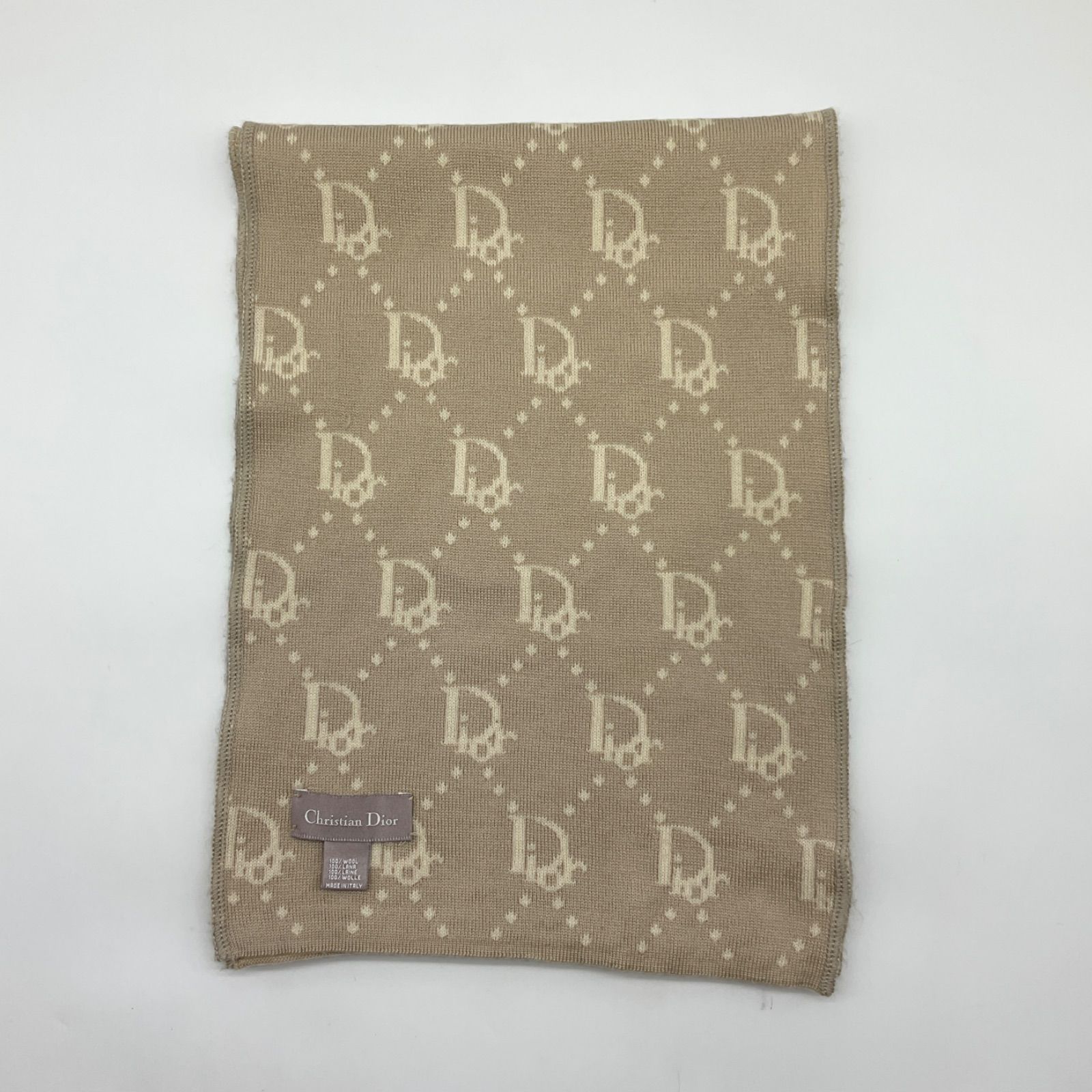 Christian Dior クリスチャンディオール マフラー トロッター柄 ウール