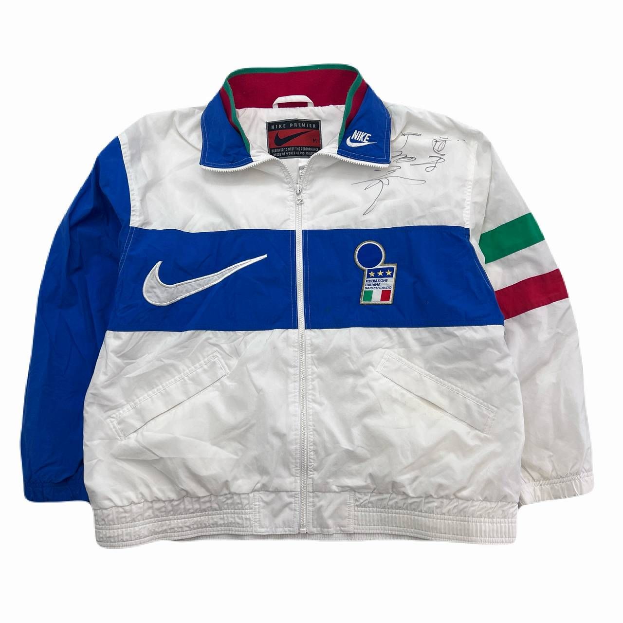 ナイキ ナイロンジャケット メンズ M ホワイト ブルー イタリア