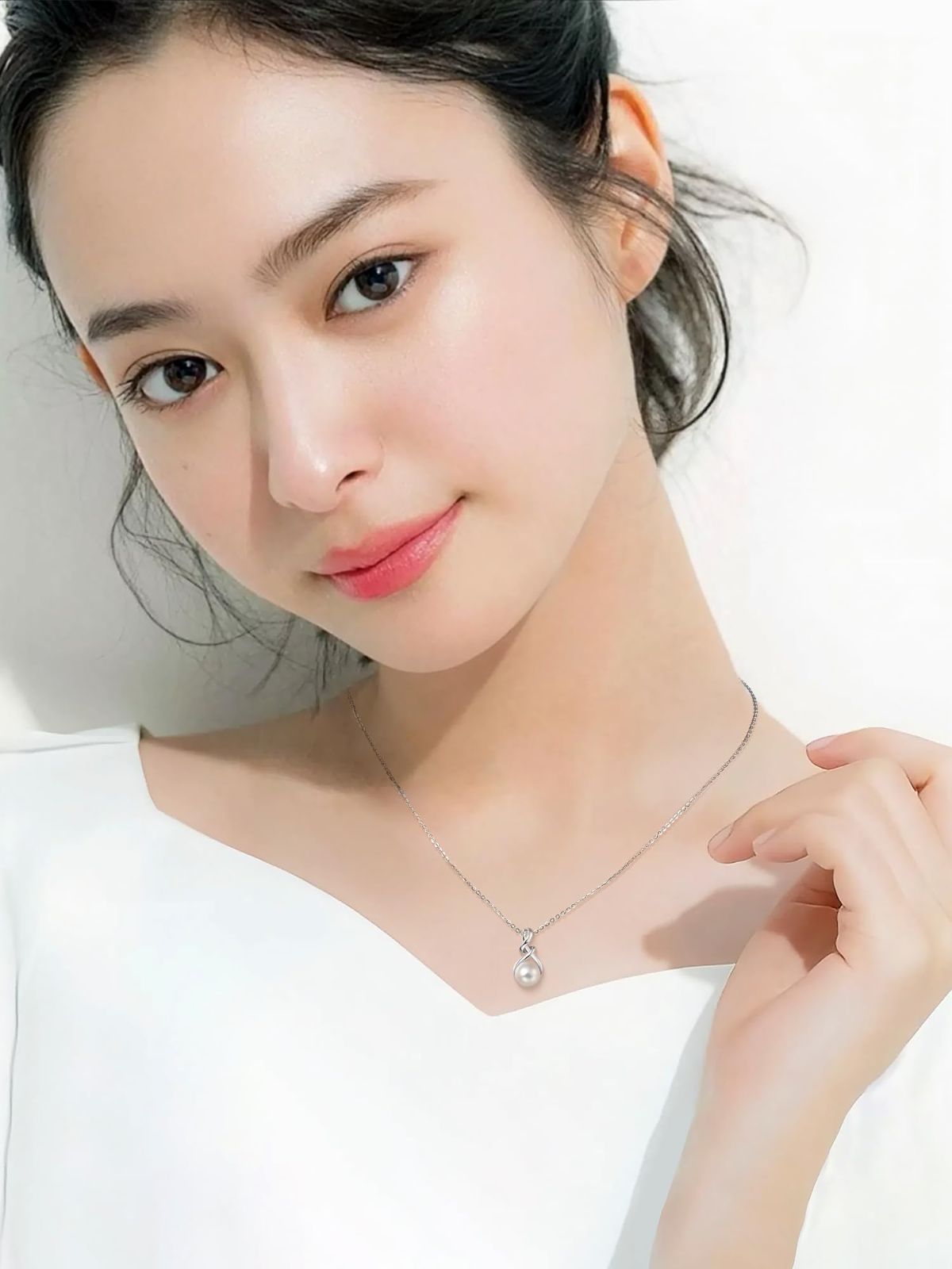 FANCIME 天然 淡水真珠 ネックレス レディース ピアス 1粒 本真珠 9 5 10 mm 8 5～9 パール ねじる シルバー S 925 ギフトラッピング付き 記念日 プレゼント