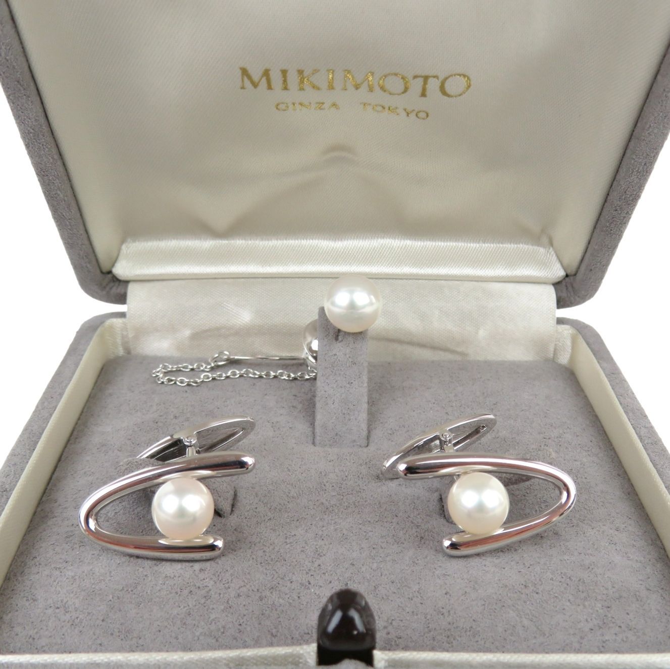MIKIMOTO ミキモト タイタック アコヤ真珠 8.5mm カフスボタン