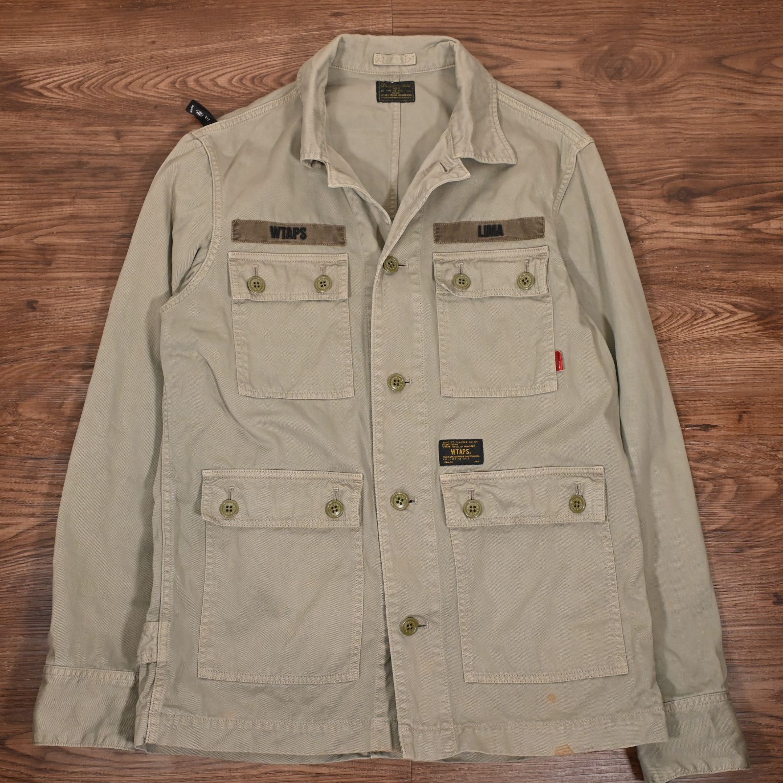 ダブルタップス WTAPS ミリタリージャケット オリーブ ワッペン サイズ