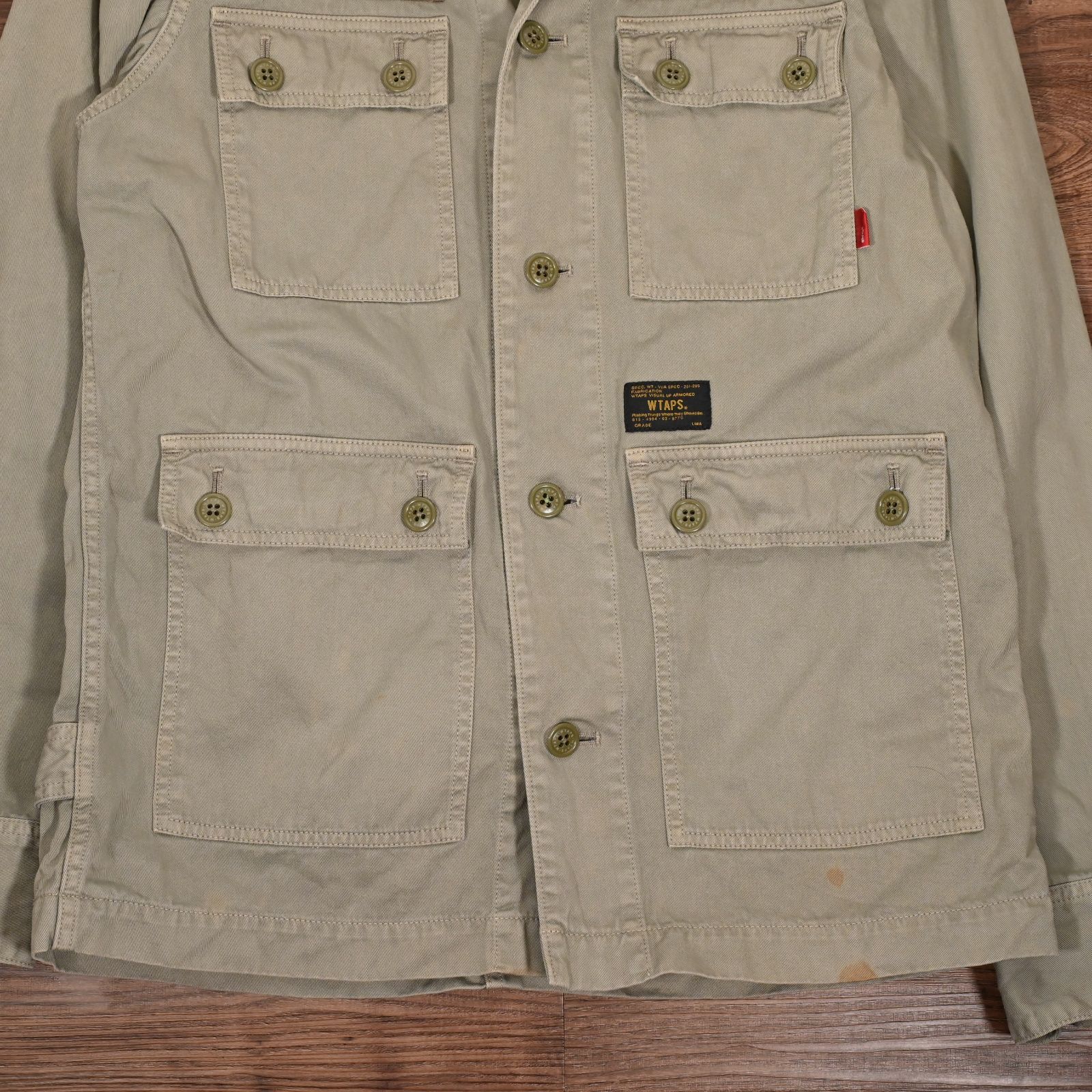 ダブルタップス WTAPS ミリタリージャケット オリーブ ワッペン サイズ