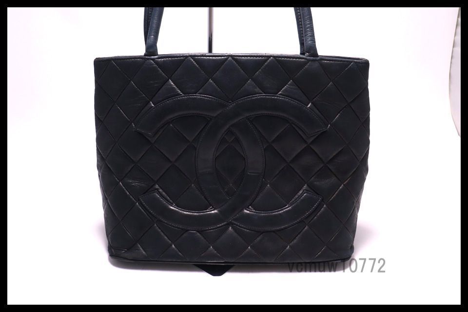 □CHANEL 6番台 マトラッセ デカココ 復刻トート GD金具 レザー トート