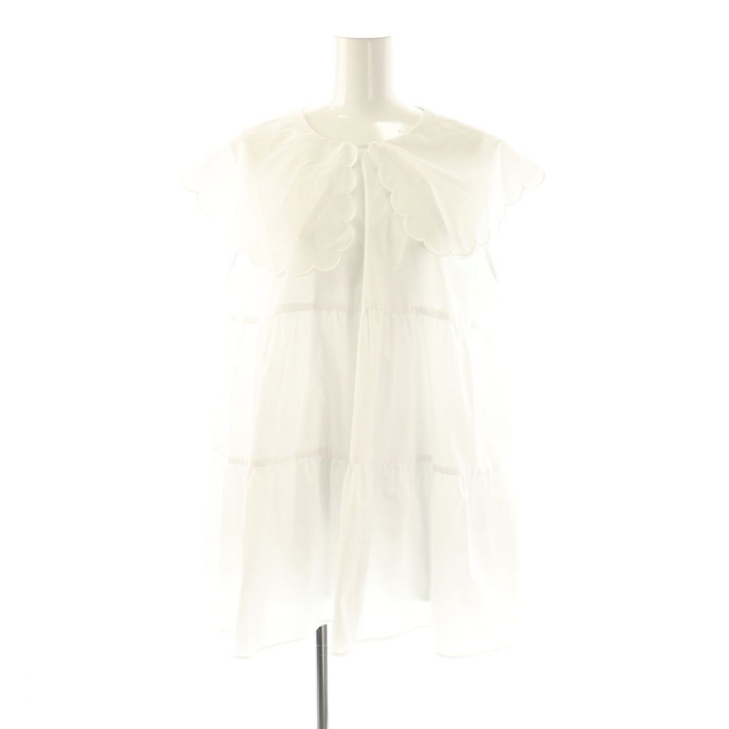 yori ヨリ　スカラップロングスリーブブラウス　ティアード　ブラウス　ホワイト ヨリ yori スカラップカラーティアードブラウス F ホワイト /DO □OS