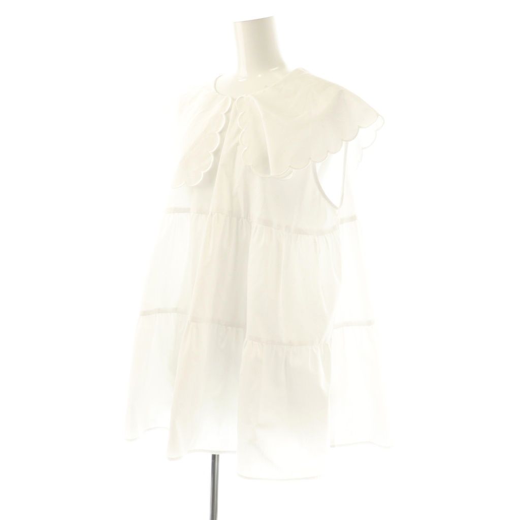 ヨリ yori スカラップカラーティアードブラウス F ホワイト /DO □OS