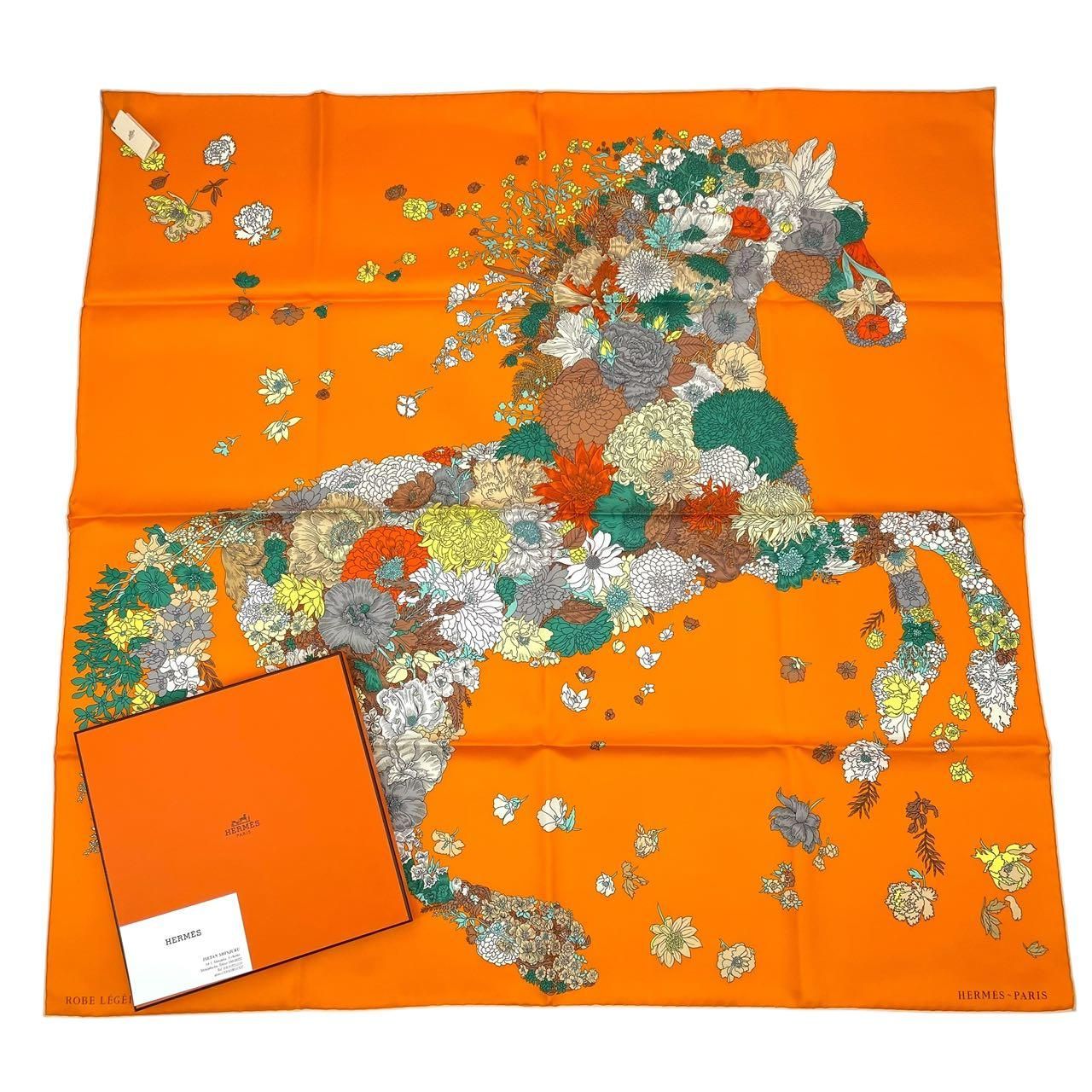 未使用品 HERMES エルメス カレ90 シルク100% スカーフ ローブ