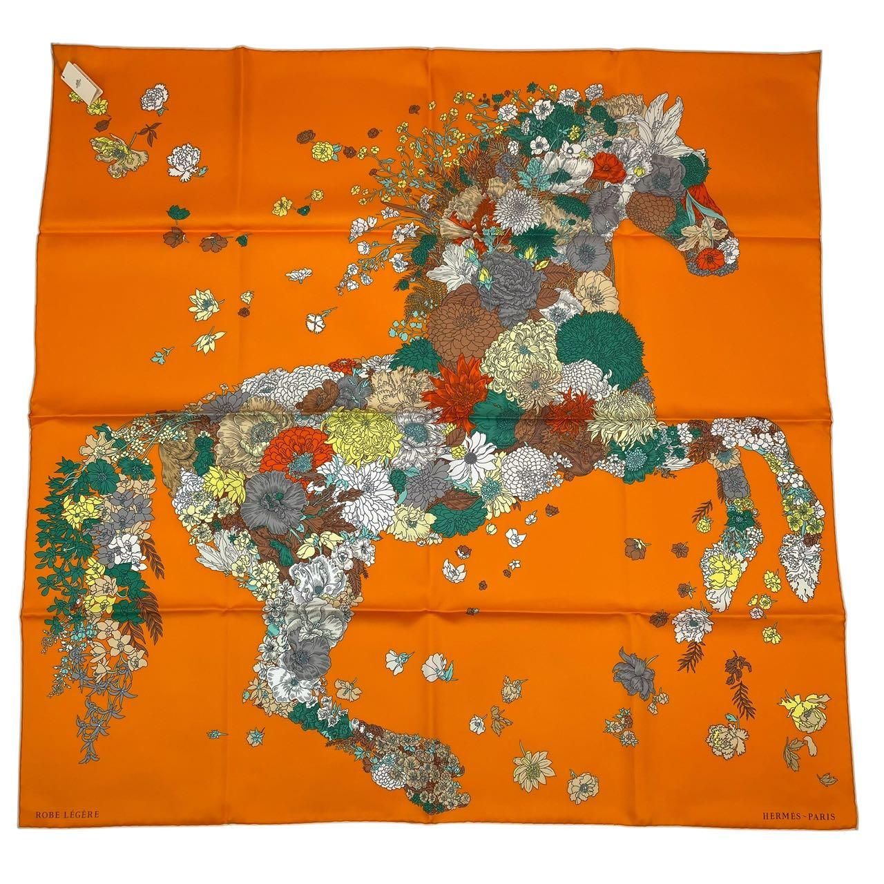 未使用品 HERMES エルメス カレ90 シルク100% スカーフ ローブ