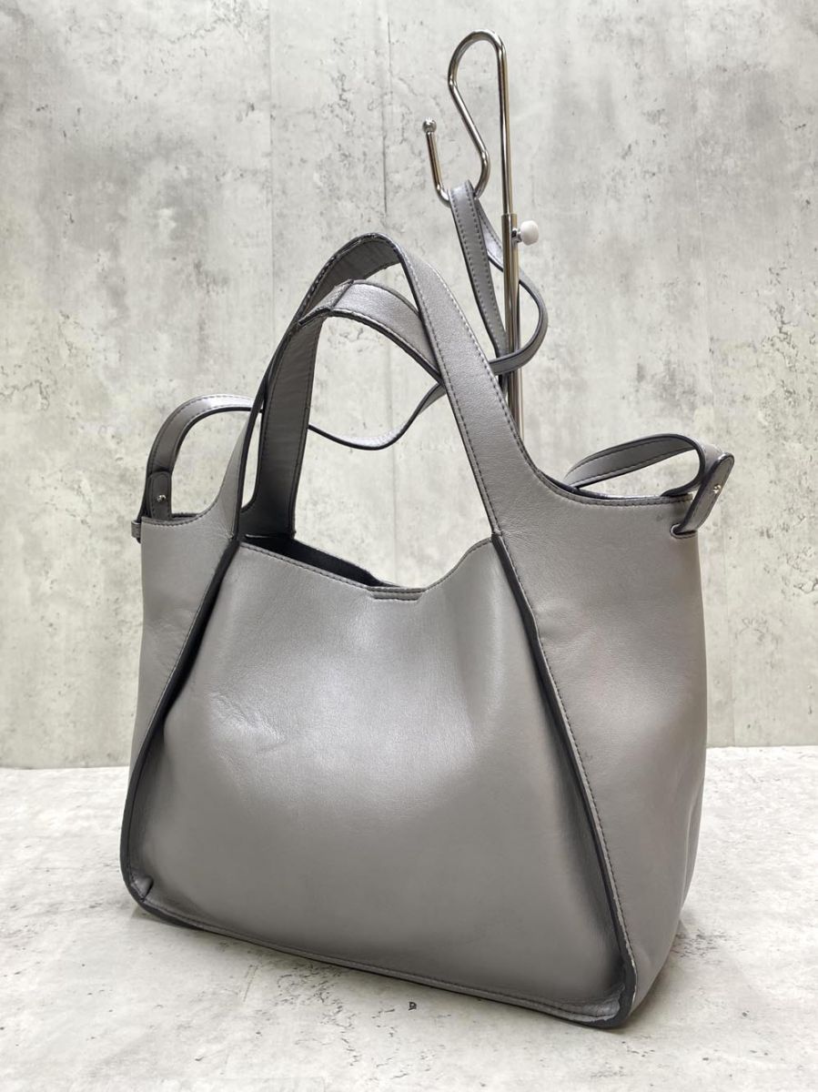 【極品】ステラマッカートニー ロゴ ラージ トートバッグ オルターマット グレー Stella Logo Grainy Alter Mat Tote Bag / ステラ ロゴ グレイン