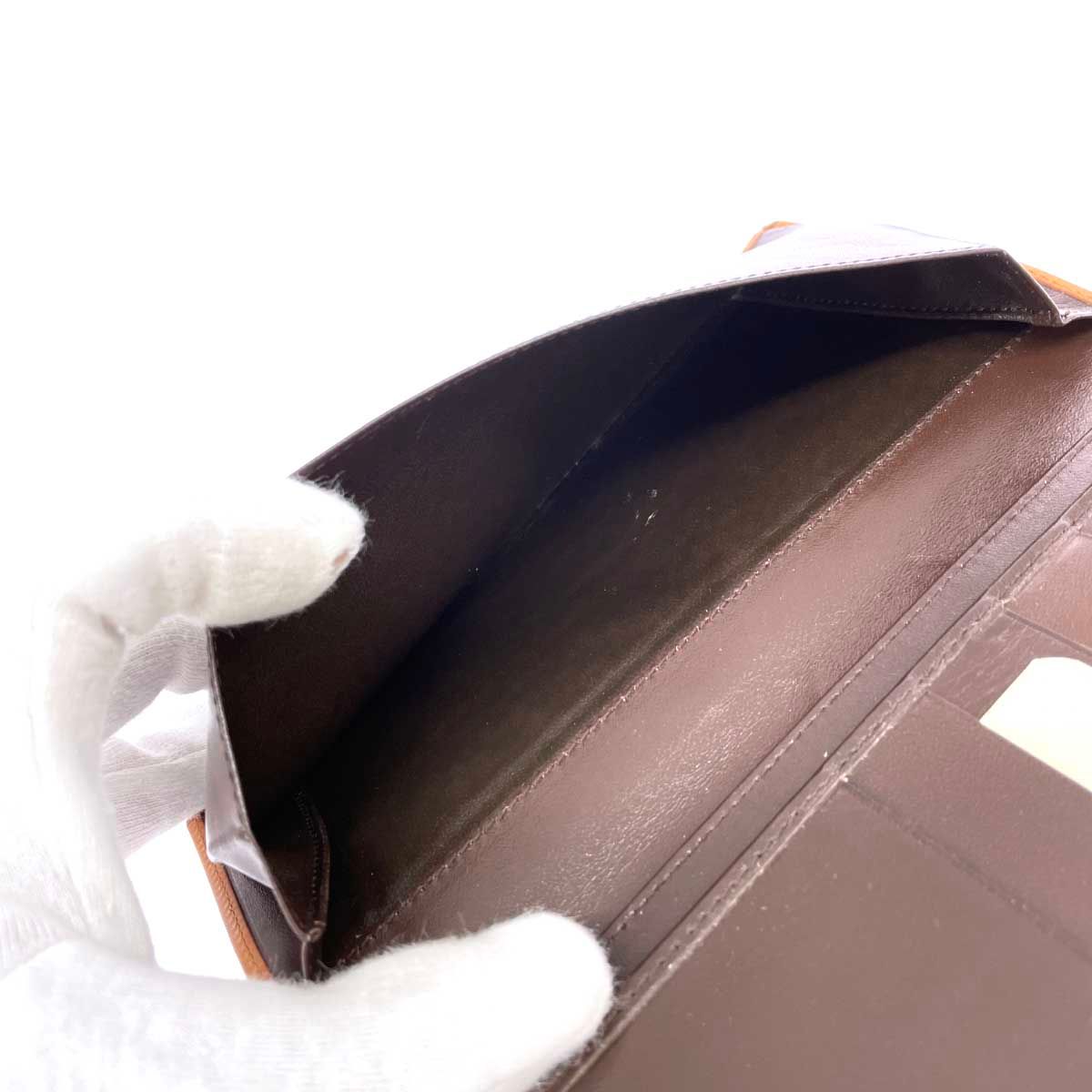 LANCEL ランセル 二つ折り長札入 財布 レザー ブラウン ユニセックス