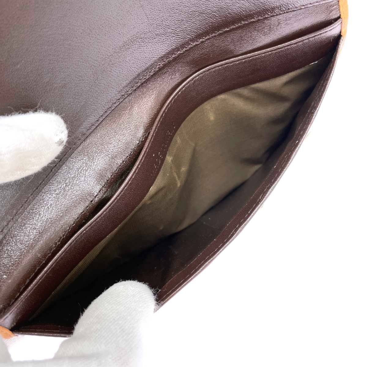 LANCEL ブラウン 長財布 LANCEL ランセル 二つ折り長札入 財布 レザー ブラウン ユニセックス