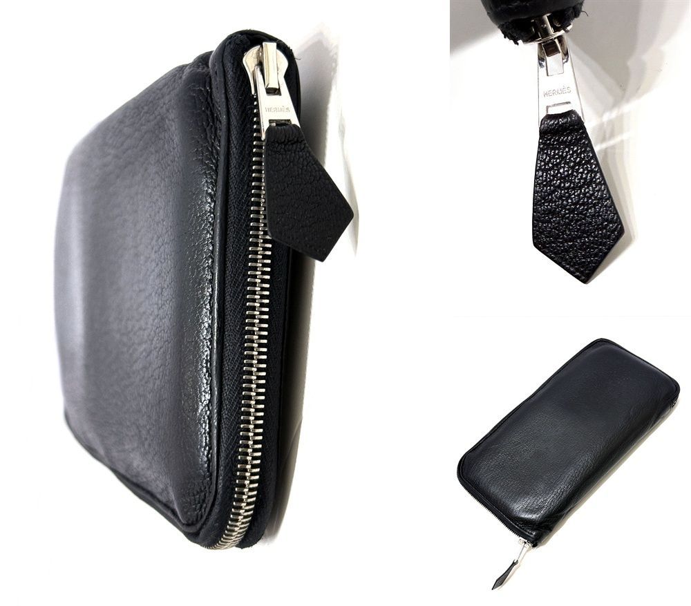 HERMES エルメス アザップ ロング クラシック オールレザー ブラック