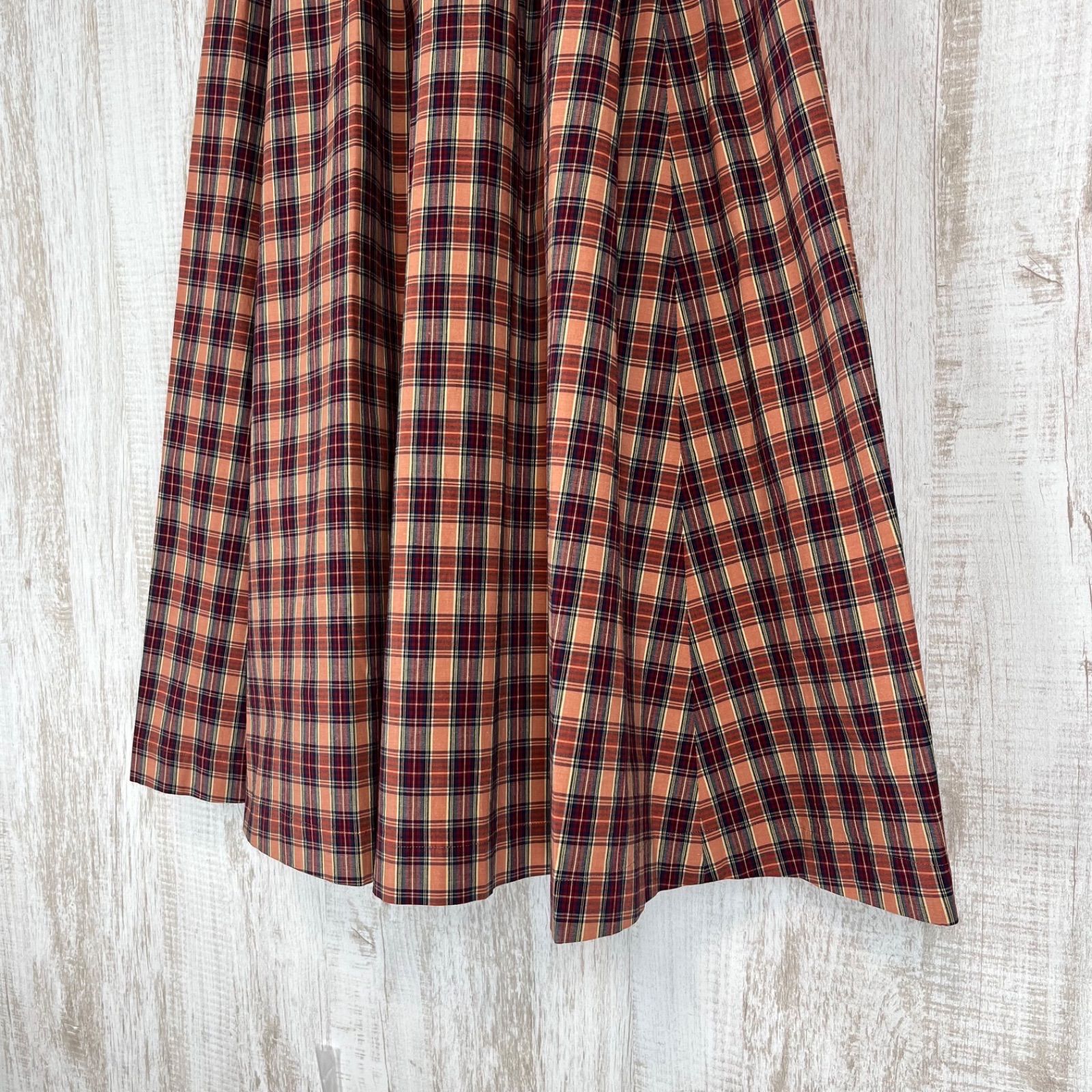 【新品タグ付】マドモアゼルノンノン チェック ウール スカート チェック Mademoiselle NON NON マドモアゼルノンノン タータンチェック 総柄