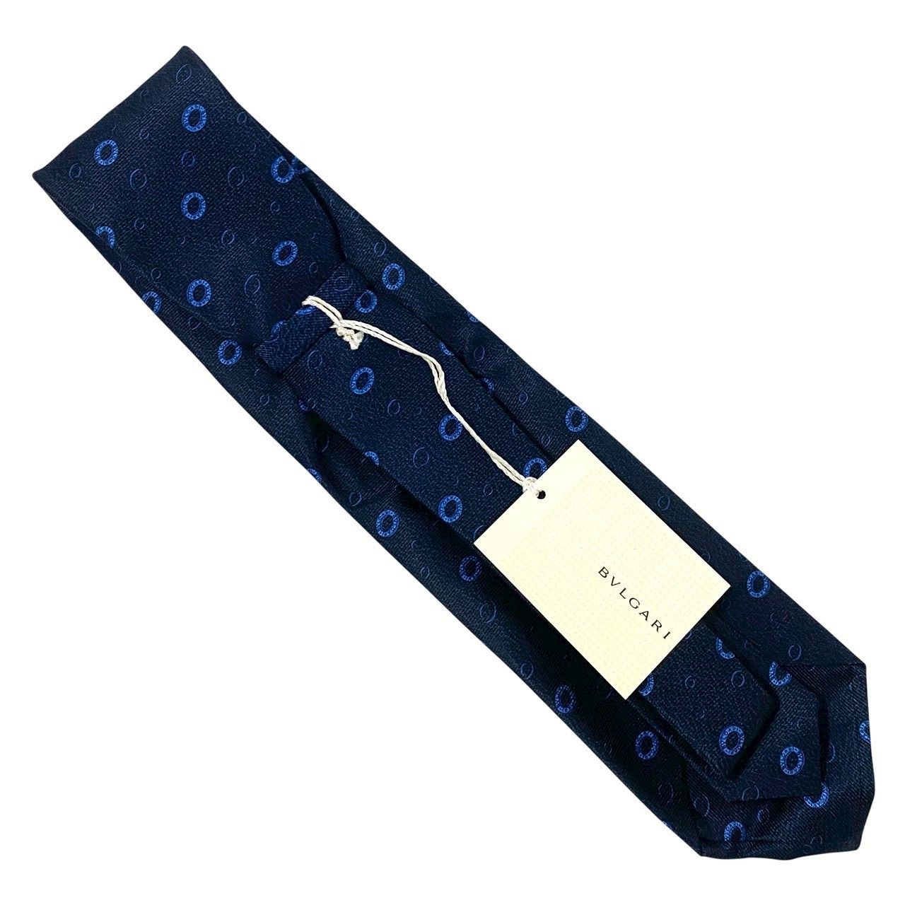 BVLGARI ロゴマニア ネクタイ 濃紺 セッテピエゲ タグ付き 未使用 BVLGARI ロゴマニア ネクタイ 濃紺 セッテピエゲ タグ付き 未使用 未