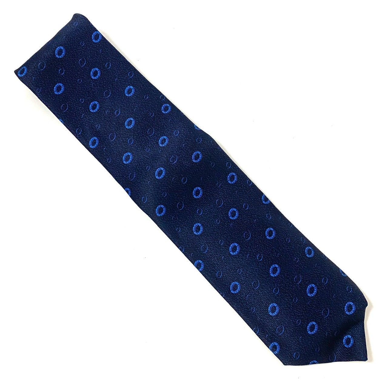 ブルガリ☆ネクタイ☆箱付☆リバーシブル☆ネイビー☆ソリッド