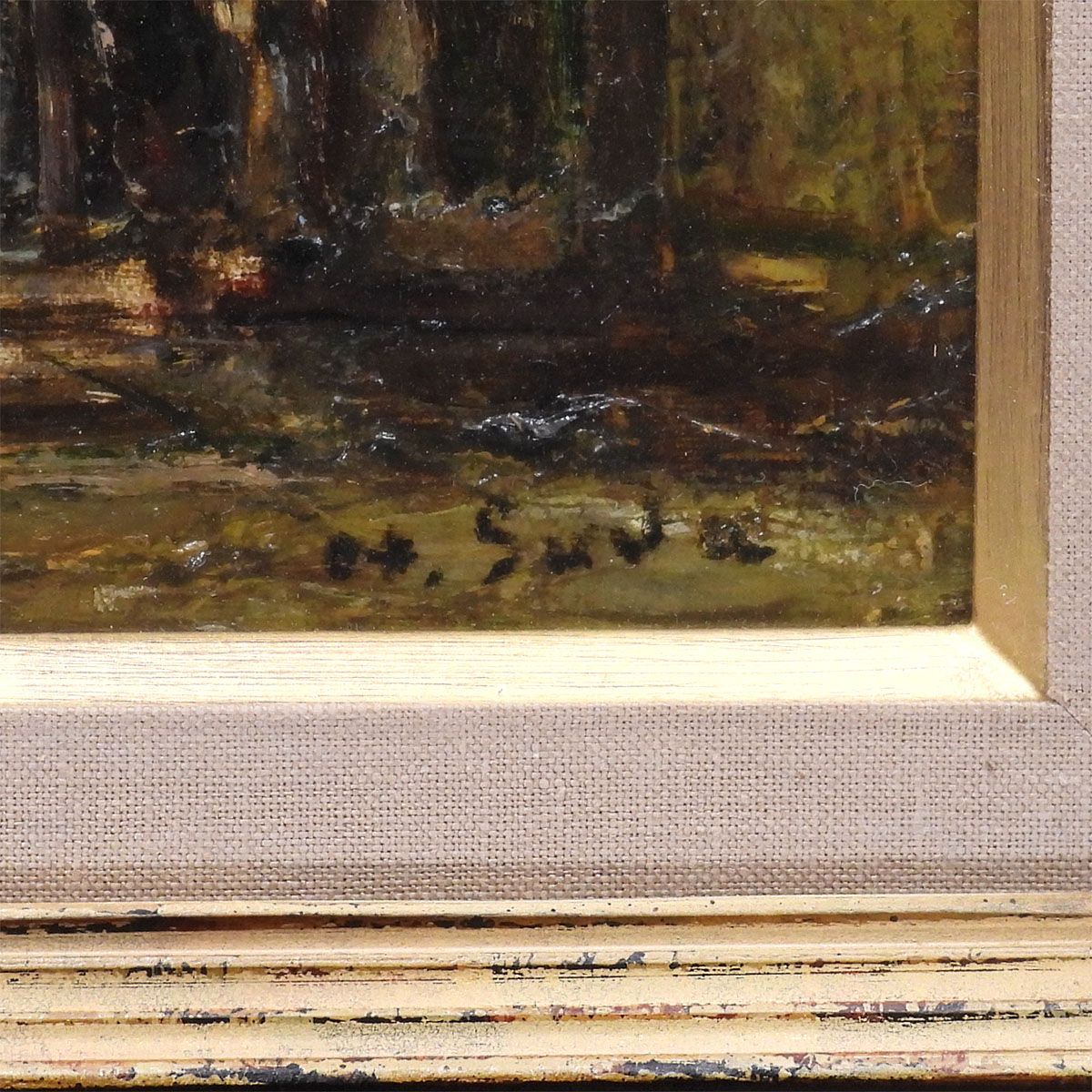 須田寿 サン・テチエンヌ デュ モン 佛 油彩8号 風景画 共シール 教会