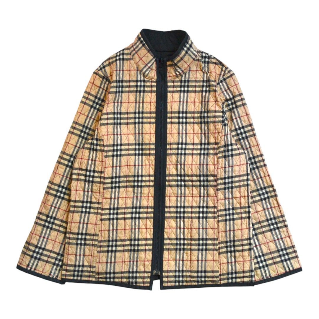 バーバリー リバーシブルキルティングジャケット ノバチェック ブラック ベージュ BURBERRYバーバリー ライナーノヴァチェック柄キルティングジャケット