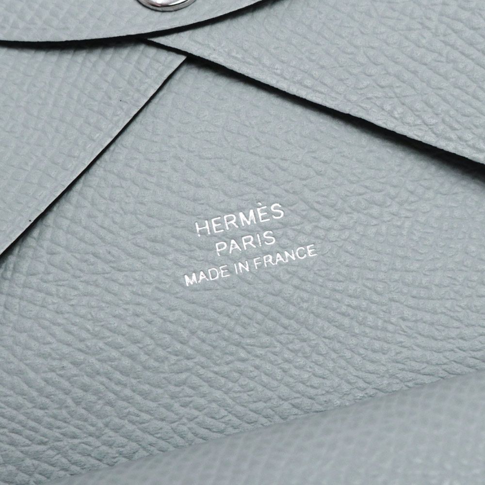 エルメス カルヴィ デュオ コンパクト ヴォーエプソン ブルーグラシエ