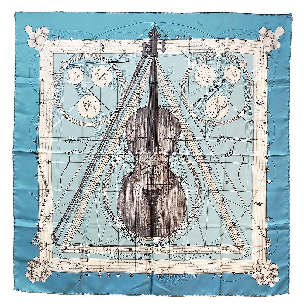 エルメス カレ 90 LA MUSIQUE DES SPHERES 球形が奏でる音楽 シルク100