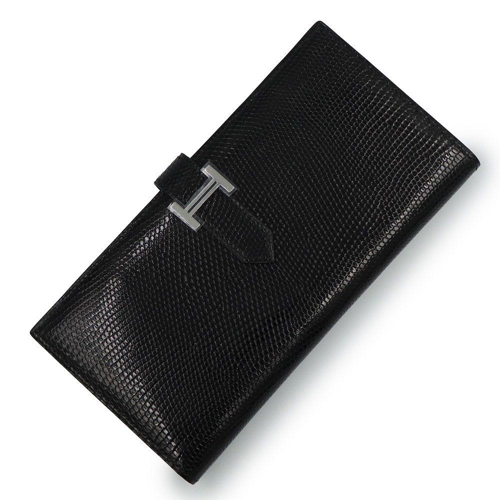 エルメス ベアン クラシック リザード Noir ノワール ブラック □K刻印