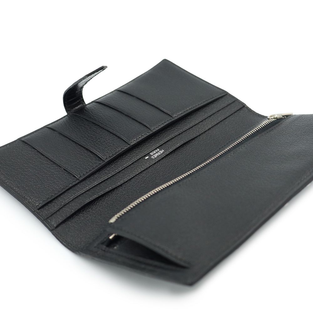 エルメス ベアン クラシック リザード Noir ノワール ブラック □K刻印