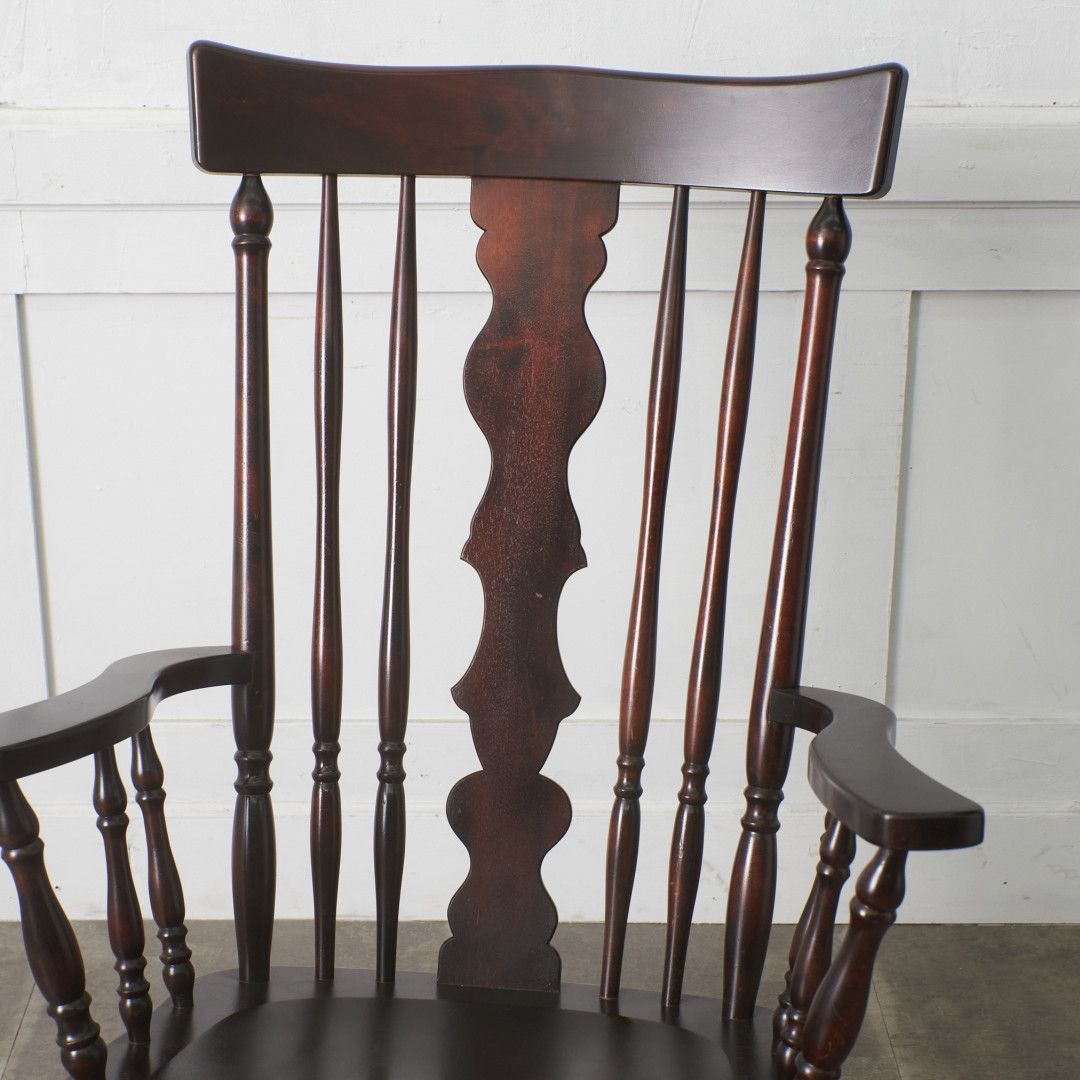 【ヴィンテージ品】北海道民芸家具 ビンテージ 木製 ロッキングチェア ブラウン 北海道民芸家具 ビンテージ 木製 ロッキングチェア ブラウン K992