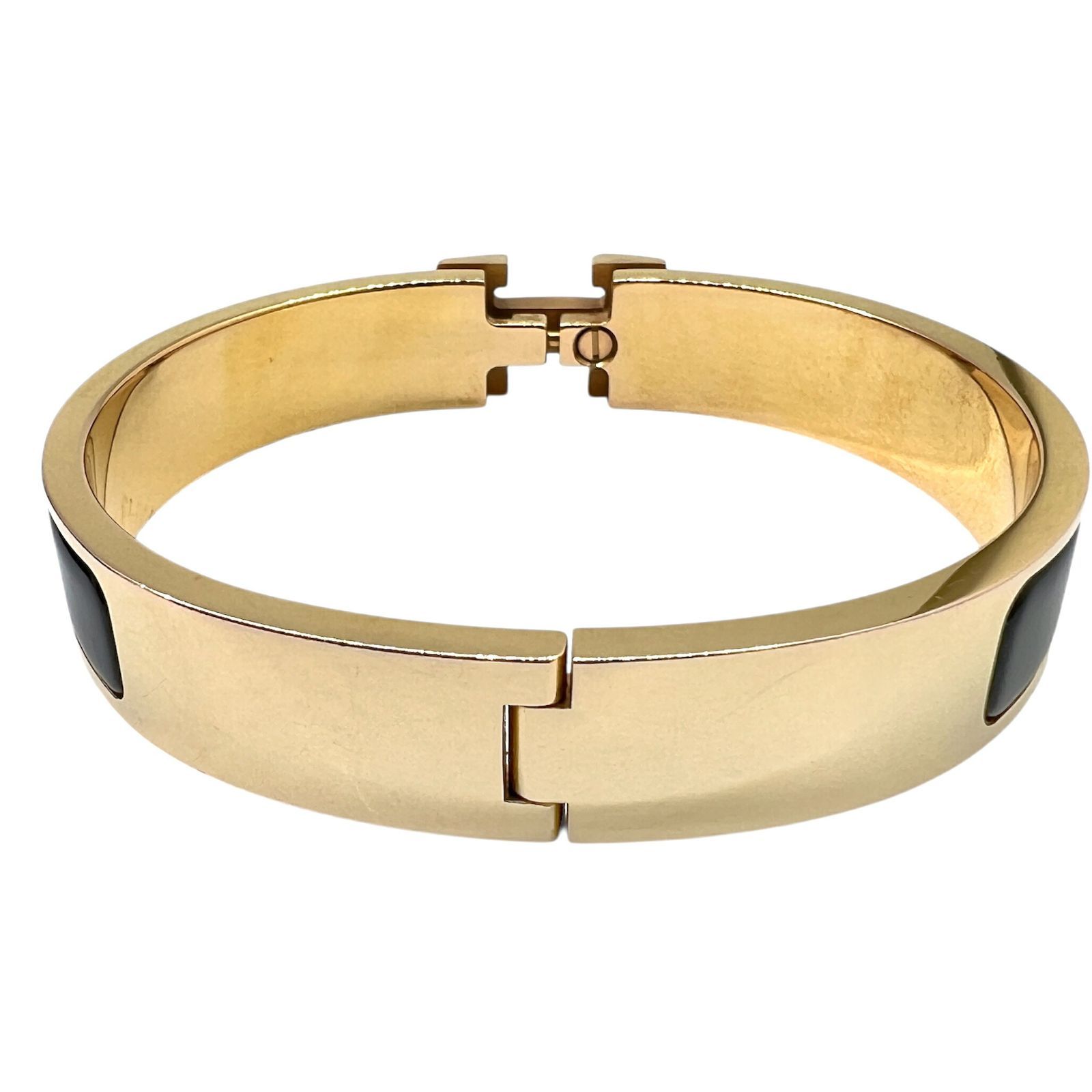 HERMES エルメス クリッククラックPM ブラック 黒 ピンクゴールド GP H