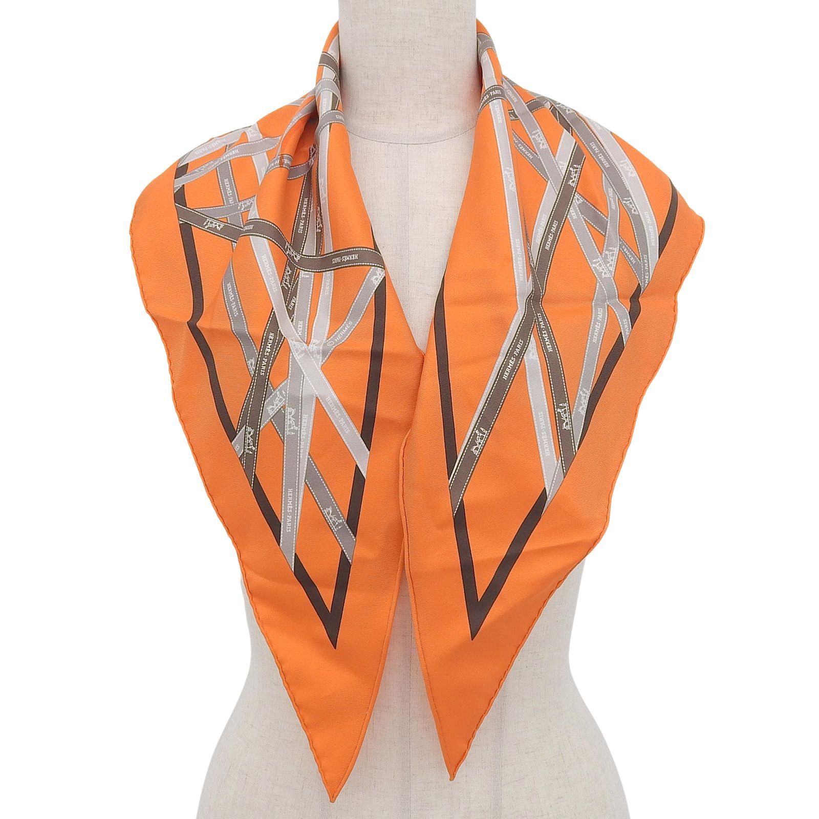 極美品△HERMES エルメス ツイリー シルク100％ BOLDUC ボルデュック