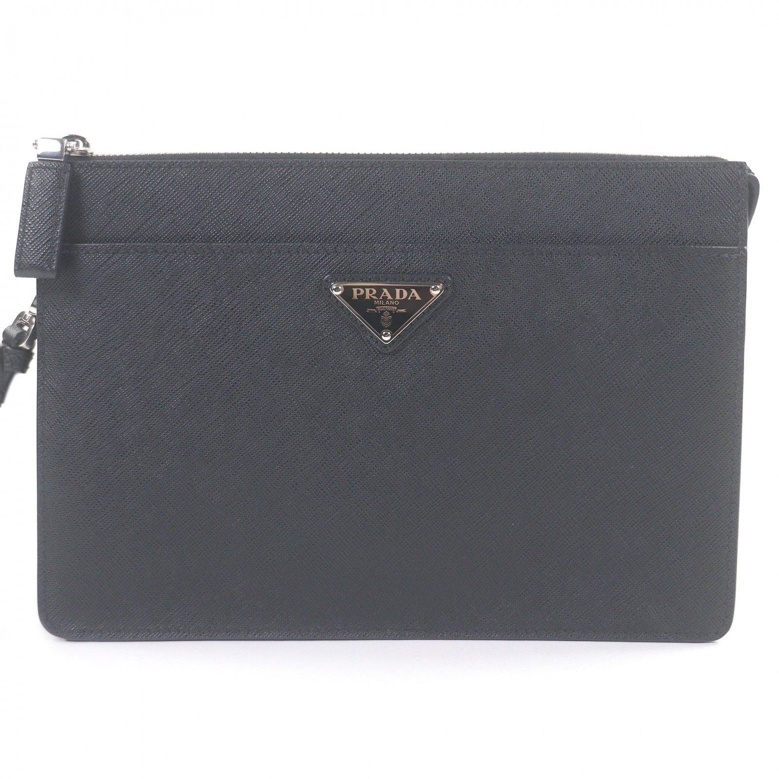 プラダ　三角プレート　サフィアーノレザー　ビジネスバッグ　ブラック 極美品□PRADA プラダ 2VF032 サフィアーノレザー トライアングルロゴ