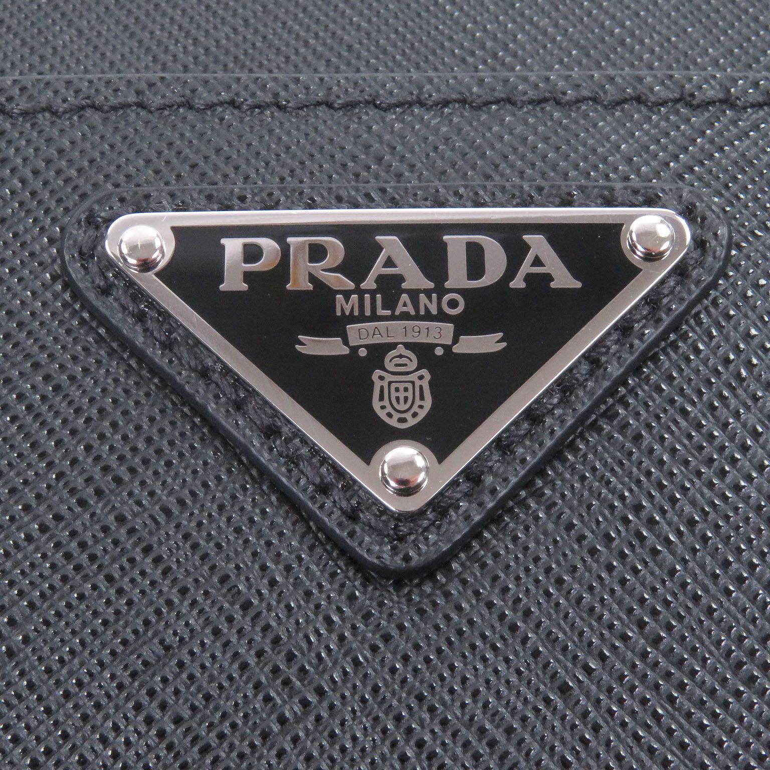 極美品□PRADA プラダ 2VF032 サフィアーノレザー トライアングルロゴ