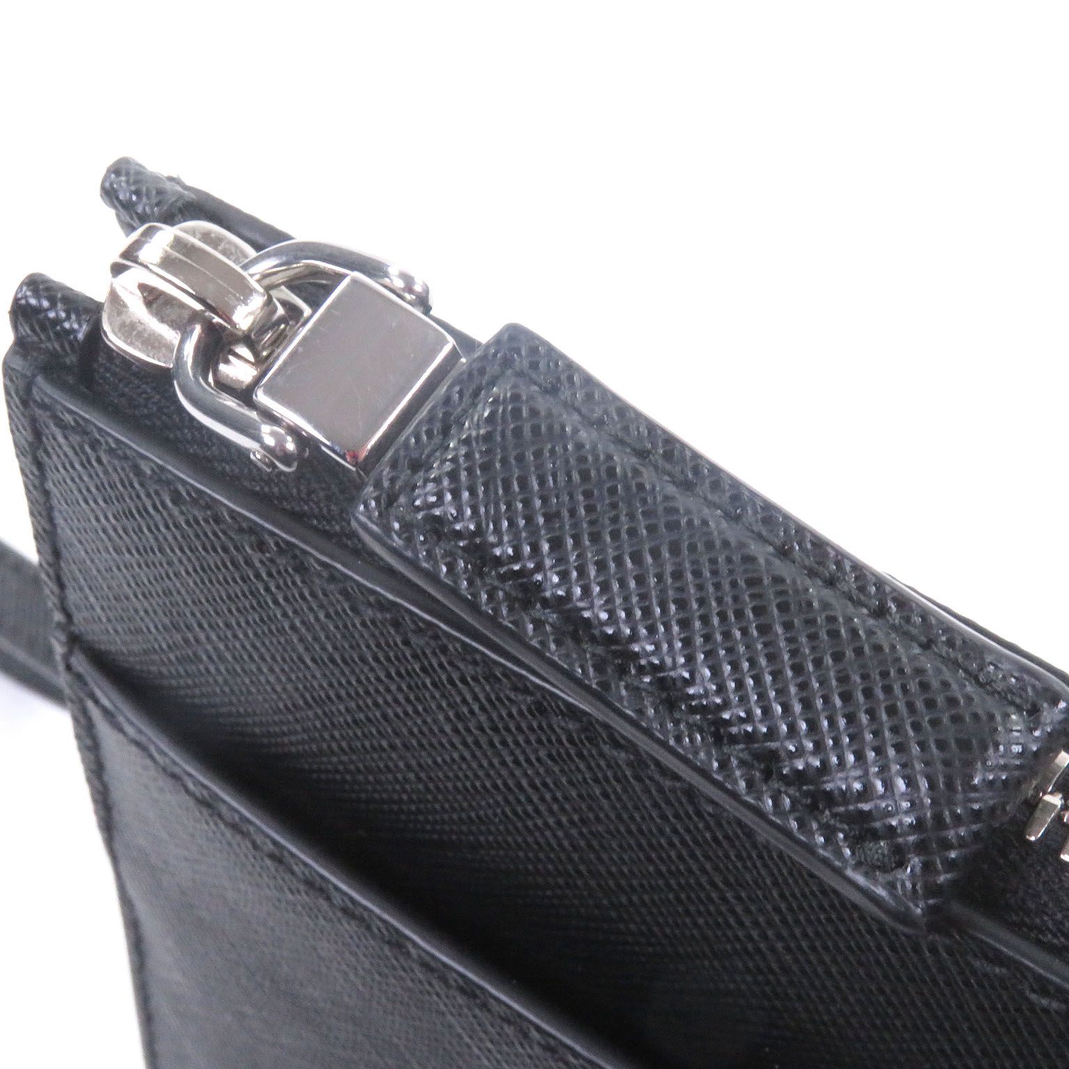 極美品□PRADA プラダ 2VF032 サフィアーノレザー トライアングルロゴ