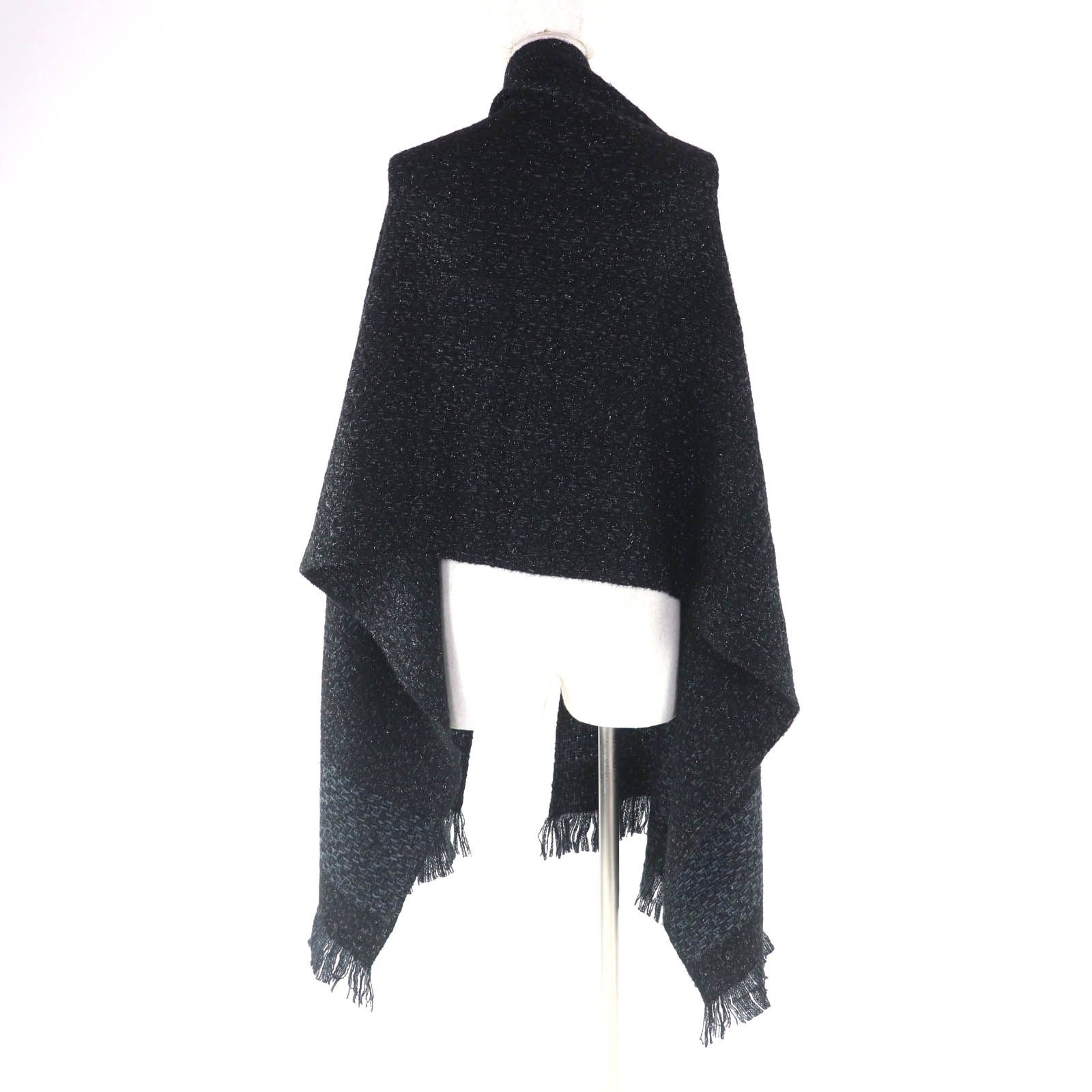 極美品☆CHANEL シャネル カシミヤ混 ココマーク刺繍入り ラメ