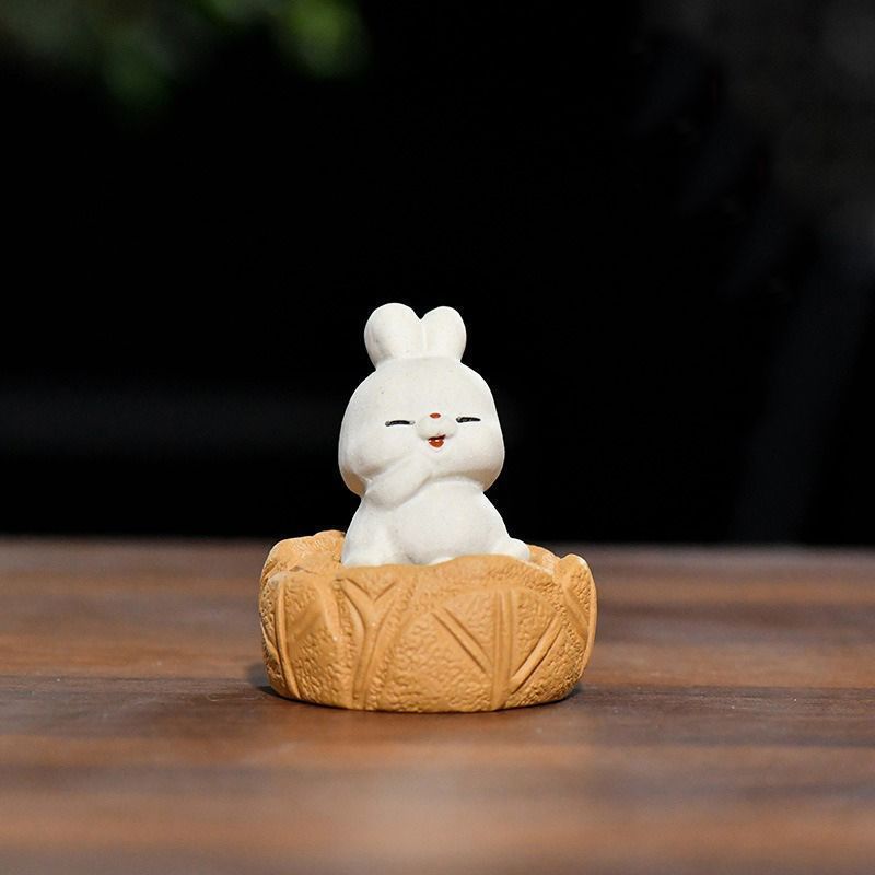 兎 うさぎ 置物 オブジェ 紫砂 干支 干支飾り 風水グッズ 幸運 長寿