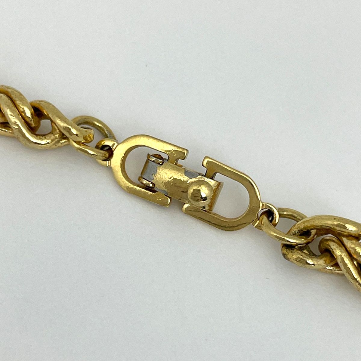 Dior ゴールド パール ツイストチェーン アンクレット Christian Diorディオールネックレスゴールドホワイト Dior ゴールド