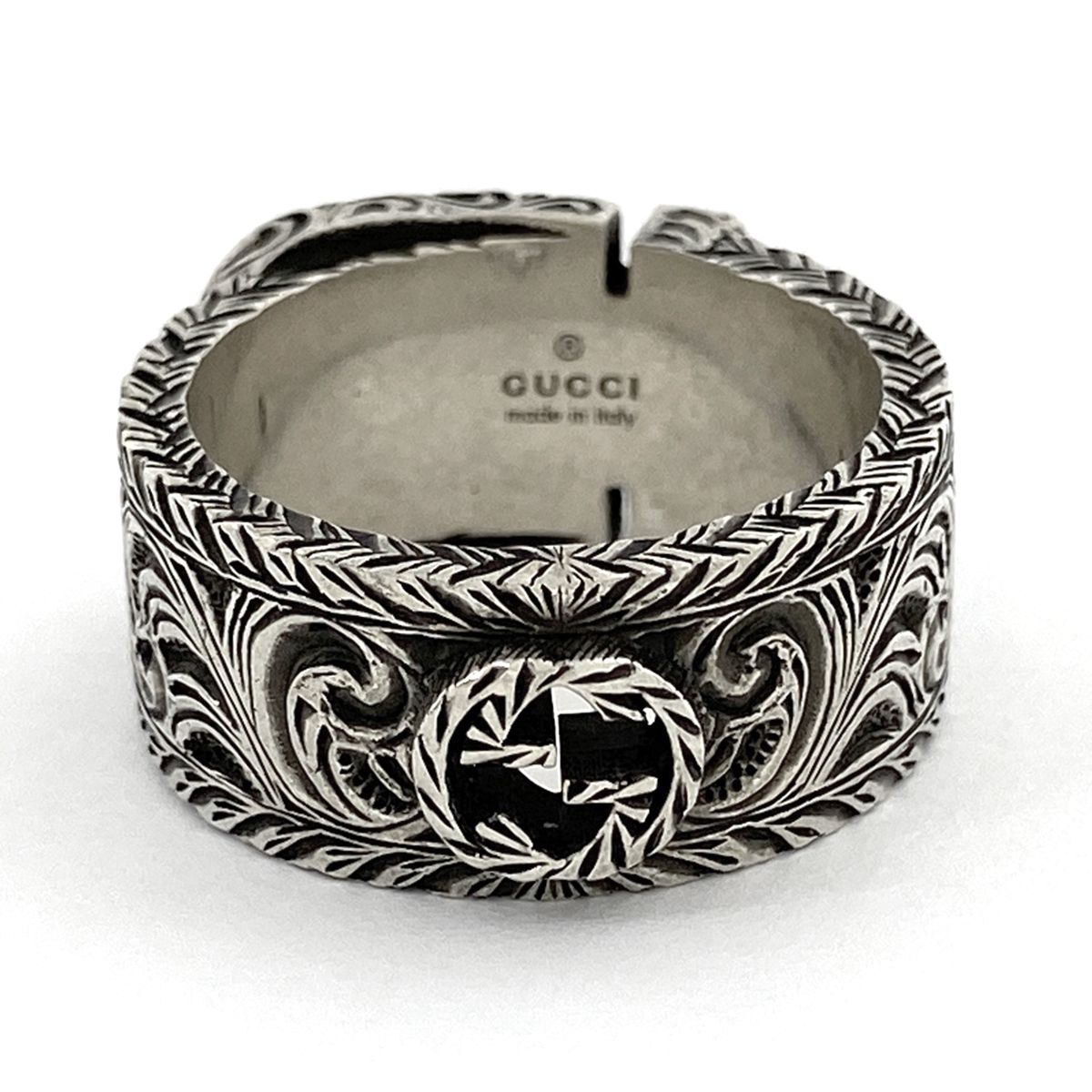 在庫一掃】 グッチ GUCCI インターロッキングG リング ベルトモチーフ