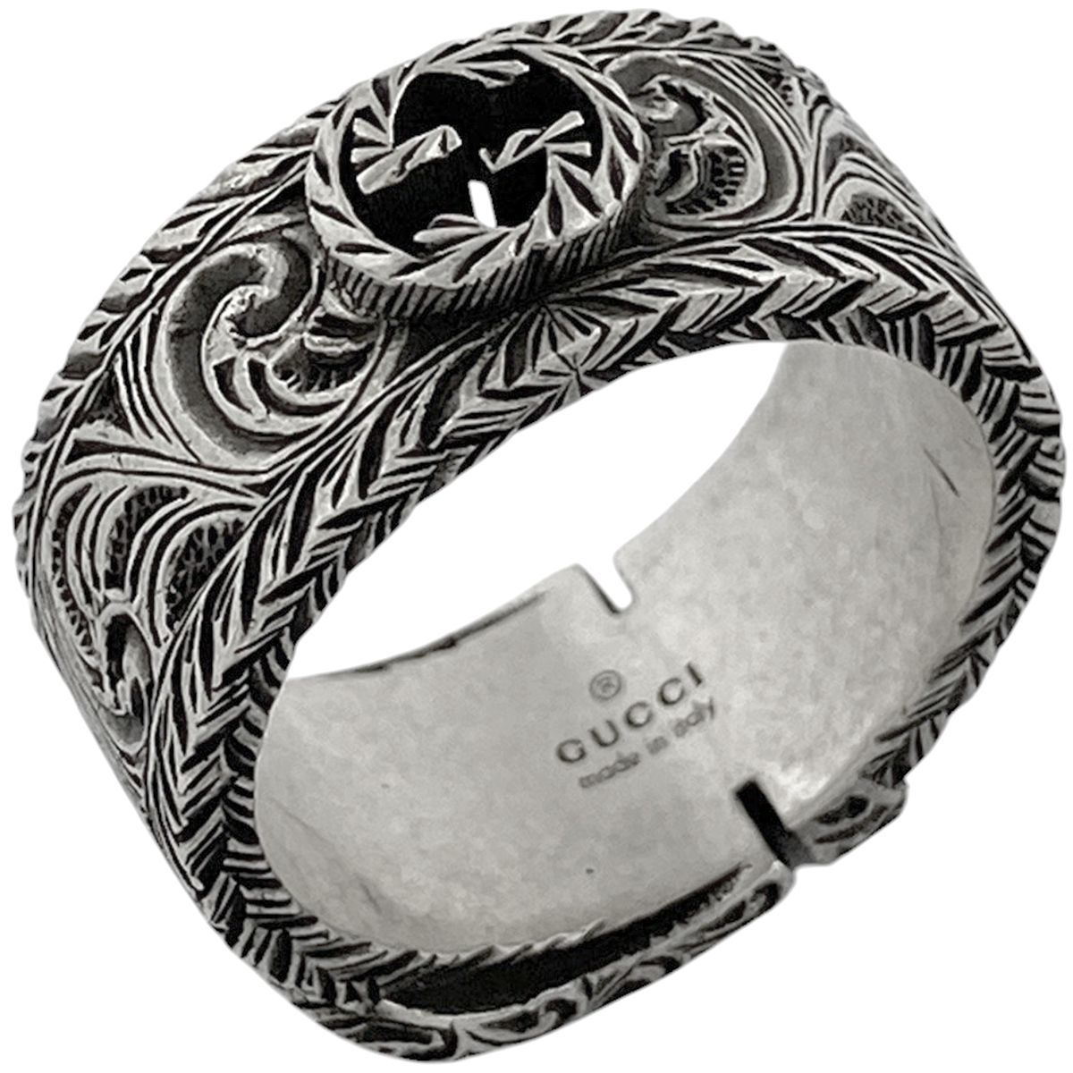 在庫一掃】 グッチ GUCCI インターロッキングG リング ベルトモチーフ