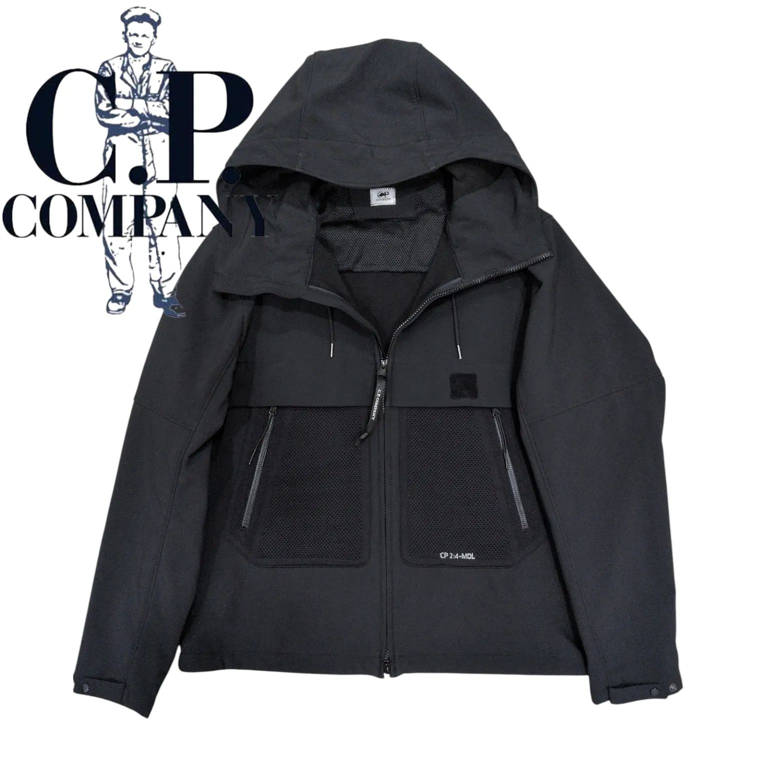 極美品✨C.P. COMPANY フーデットソフトシェル ロングジャケット タグ 極美品】新品 シーピーカンパニー C.P. Company CP 2:4-MDL フーデッド