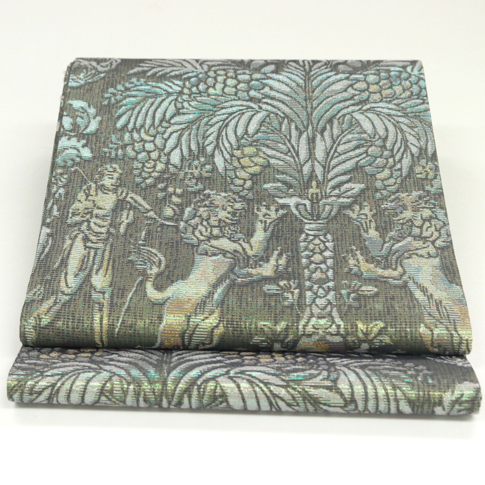 ofa2759 西陣 とみや織物 美の遺産 袋帯 正倉院 花樹獅子人物文 お