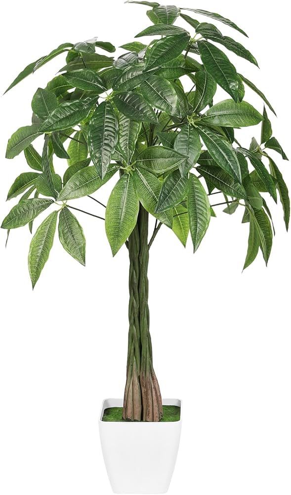 【FEELEAD】フェイクグリーン パキラ 多幸の木 高さ98cm 光触媒 人工観葉植物 鉢植え 室内用 インテリア 観葉樹 造花 オフィス グリーン 植木