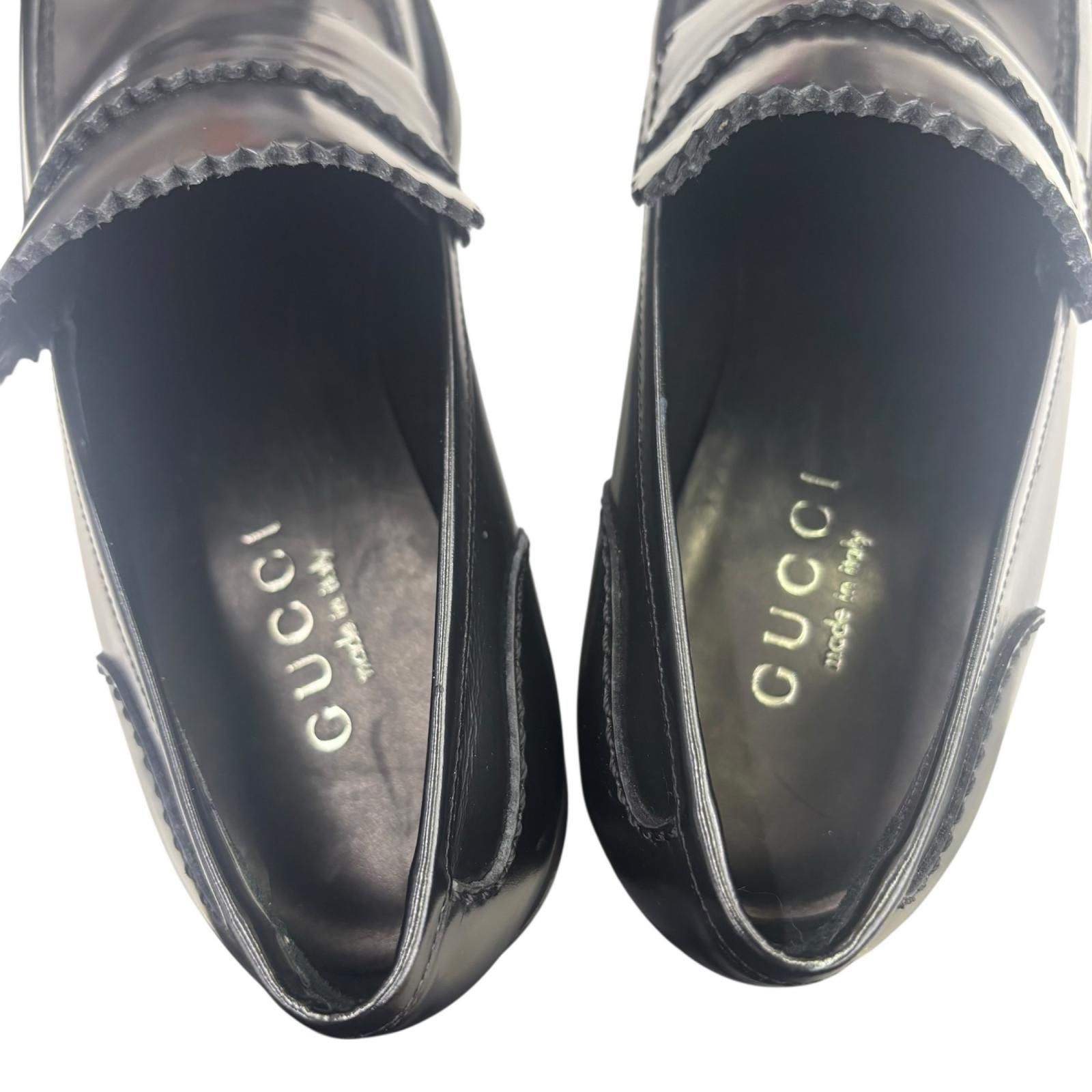 186005 GUCCI グッチ ローファー 24cm ブラック/レザー - メルカリ