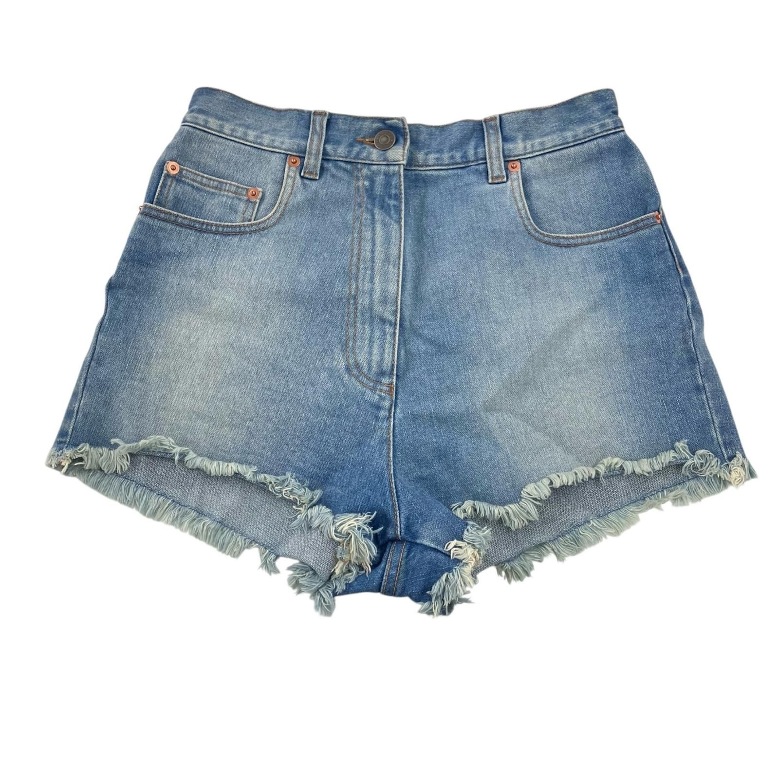 186005 GUCCI グッチ バックチェリーロゴカットオフデニムショート