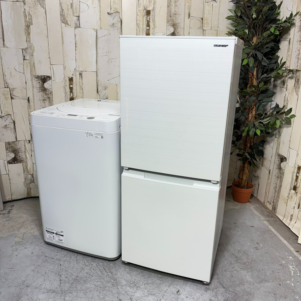 2021年製】冷蔵庫 洗濯機 家電セット SHARP シャープ SJ-D15G-W 152L