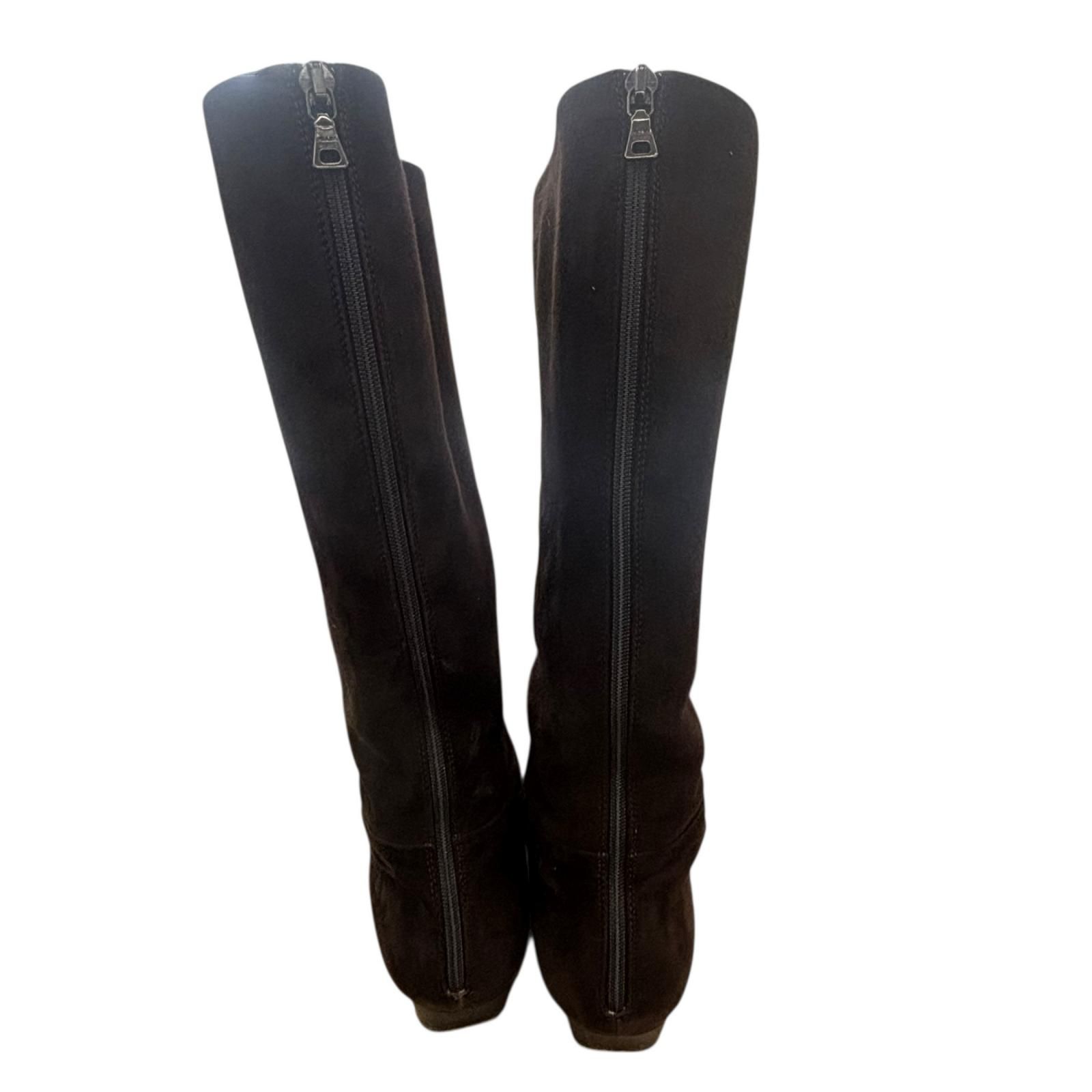 186005 PRADA プラダ ロングブーツ ブラウン スウェード レディース