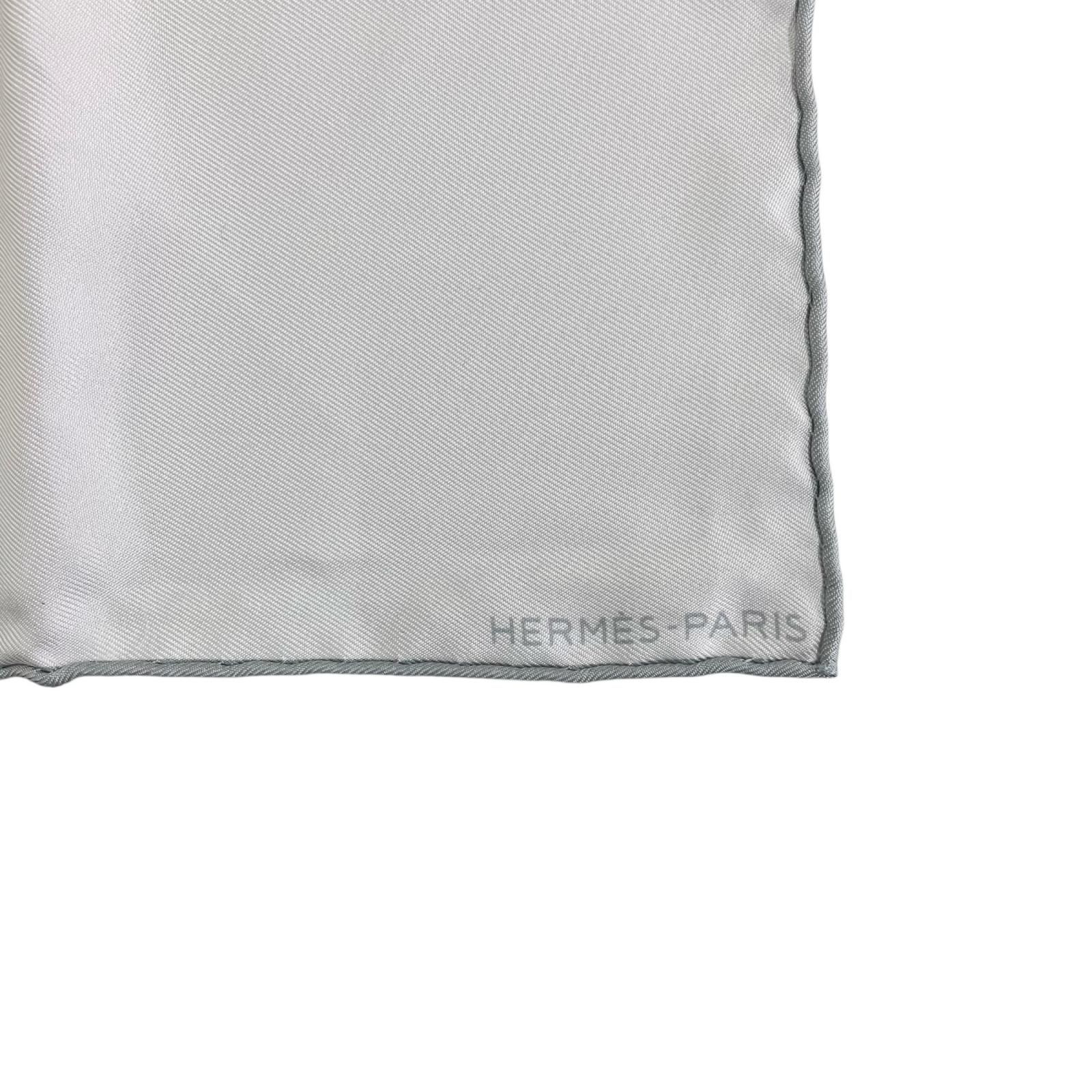 180053 HERMES エルメス ハンカチーフ ホワイト シルク - メルカリ