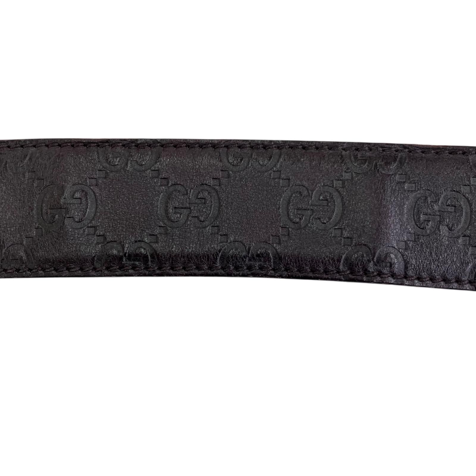 180053 GUCCI グッチ ベルト 114876・1476・80・32 ダークブラウン 総