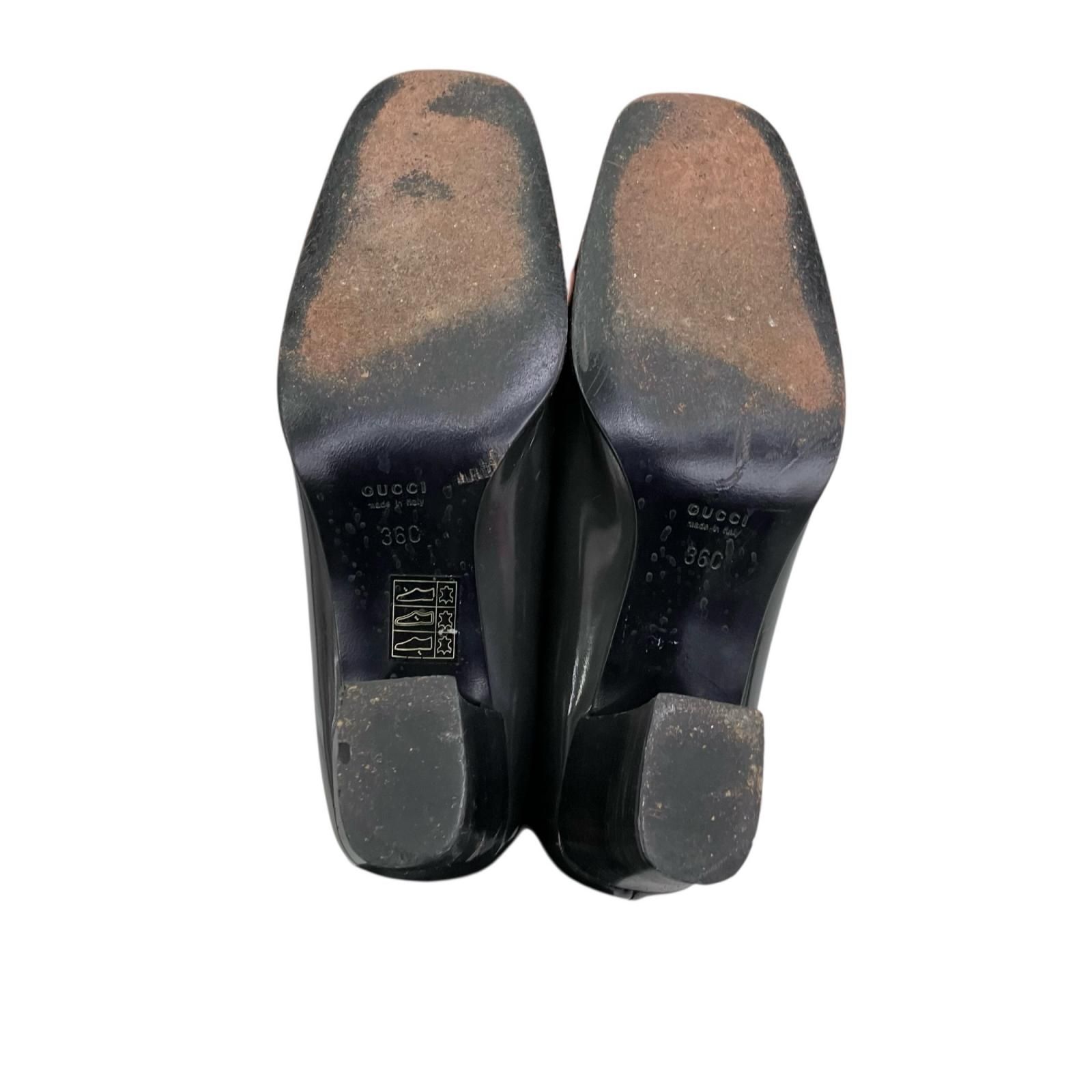 180053 GUCCI グッチ パンプス 101 2349 36 ブラック エナメル - メルカリ