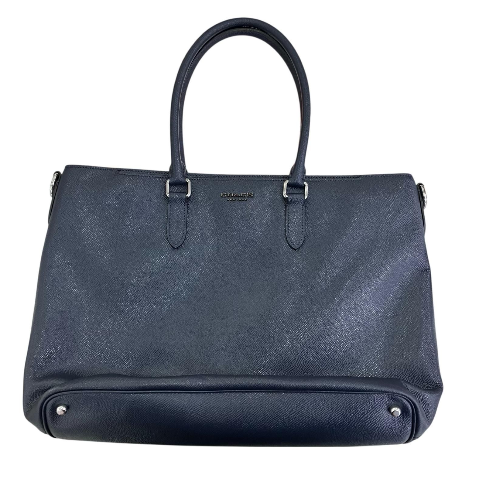 180053 COACH コーチ トートバッグ C2842 ネイビー レザー - メルカリ