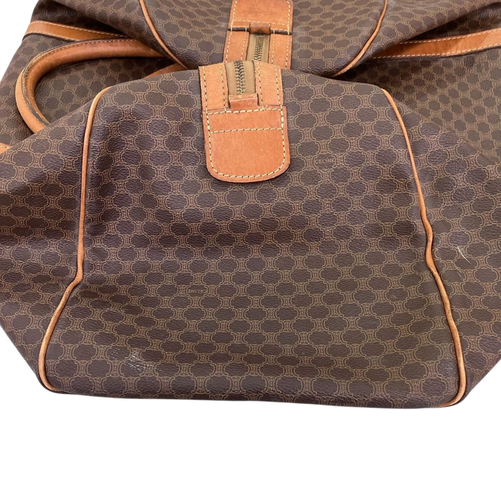 【CELINE】ボストンバッグ　マカダム柄　PVC ダークブラウン マイクロミニボストン【CELINE】マカダム柄 ブラウン PVC CELINE】ミニ